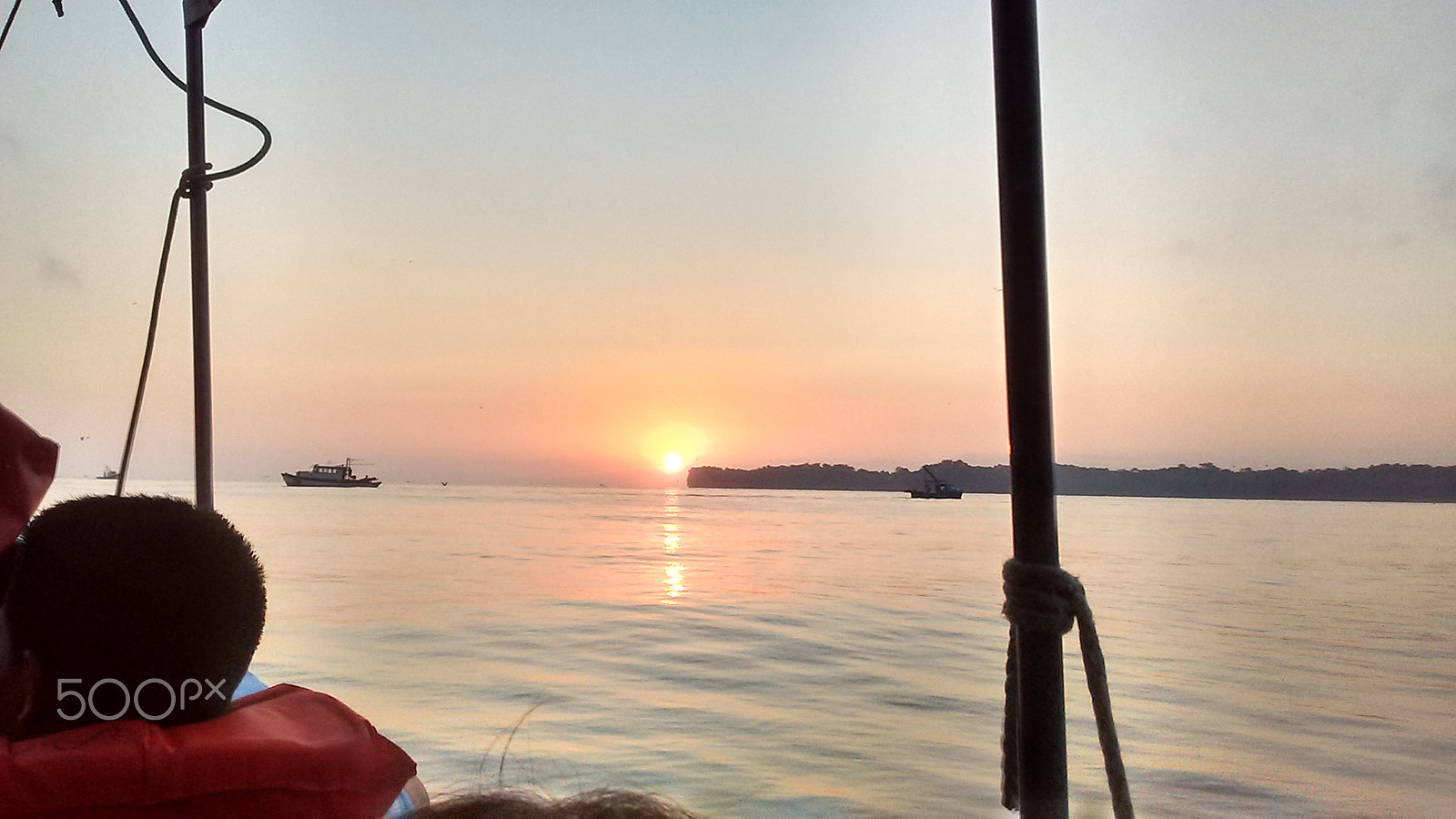 Motorola MotoE2 sample photo. Boat sunset photography