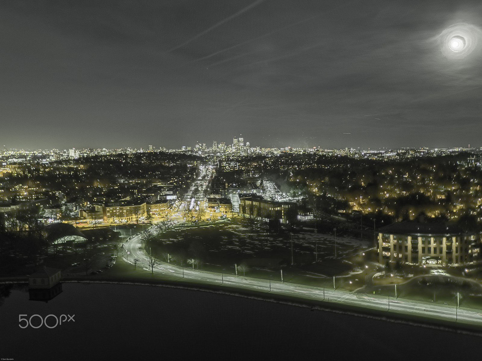 DJI MFT 15mm F1.7 ASPH sample photo. Night shot of boston, hdr photography