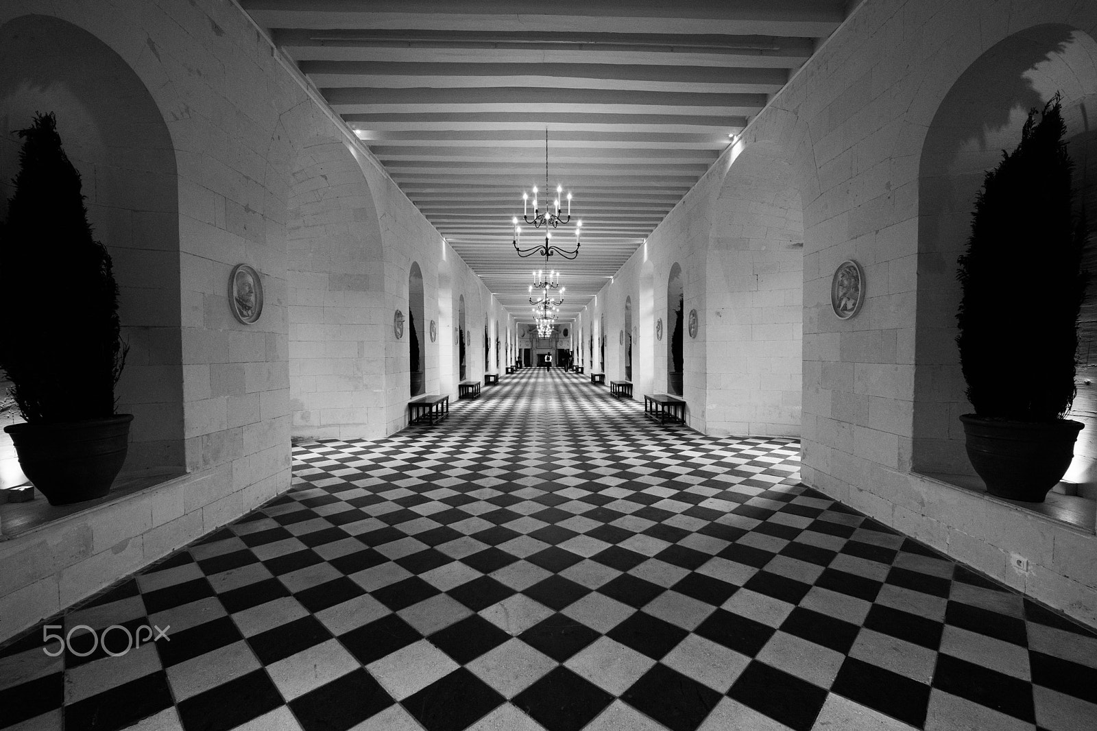 E 15mm F4.5 sample photo. Couloir château de chenonceau photography