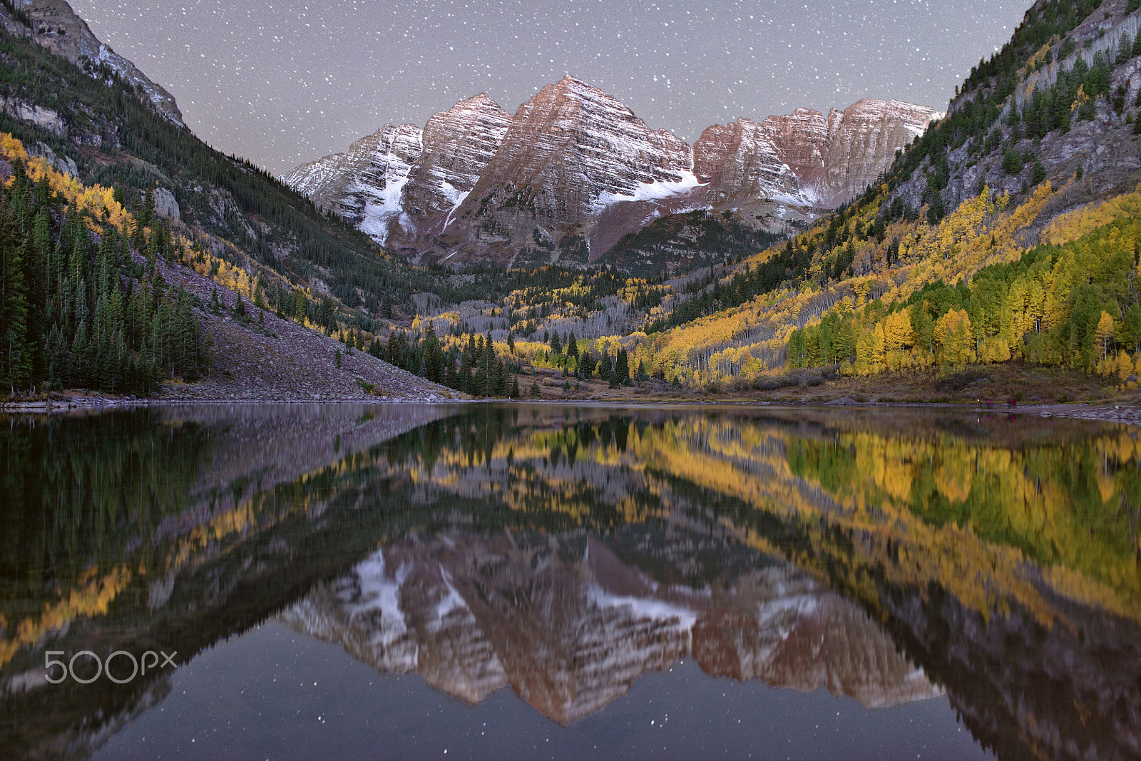 Canon EOS 5DS sample photo. Maroon bells nightfall photography