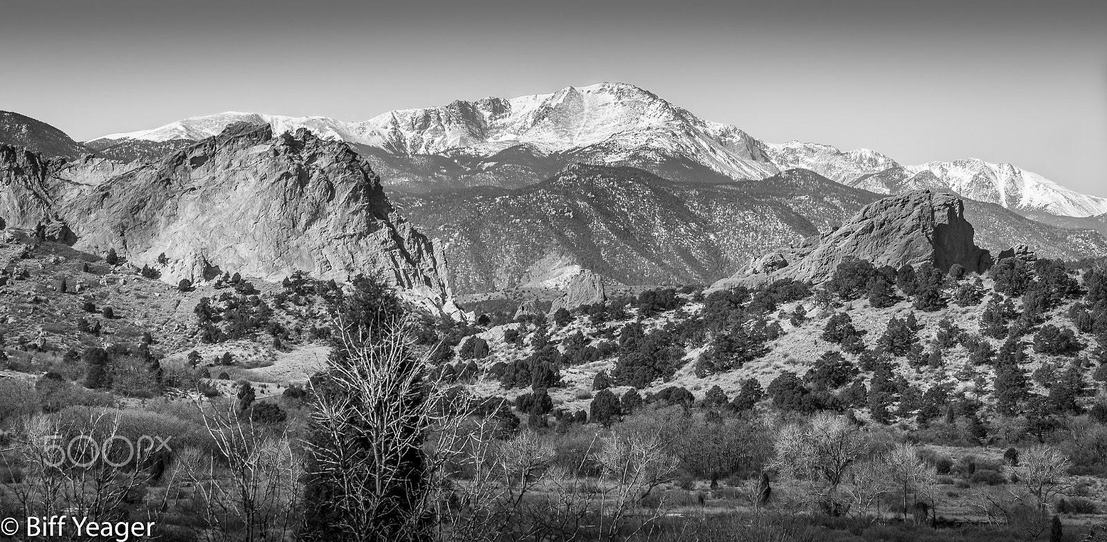 Nikon D7100 + Nikon AF Nikkor 24-85mm F2.8-4D IF sample photo. Pike peak bw photography