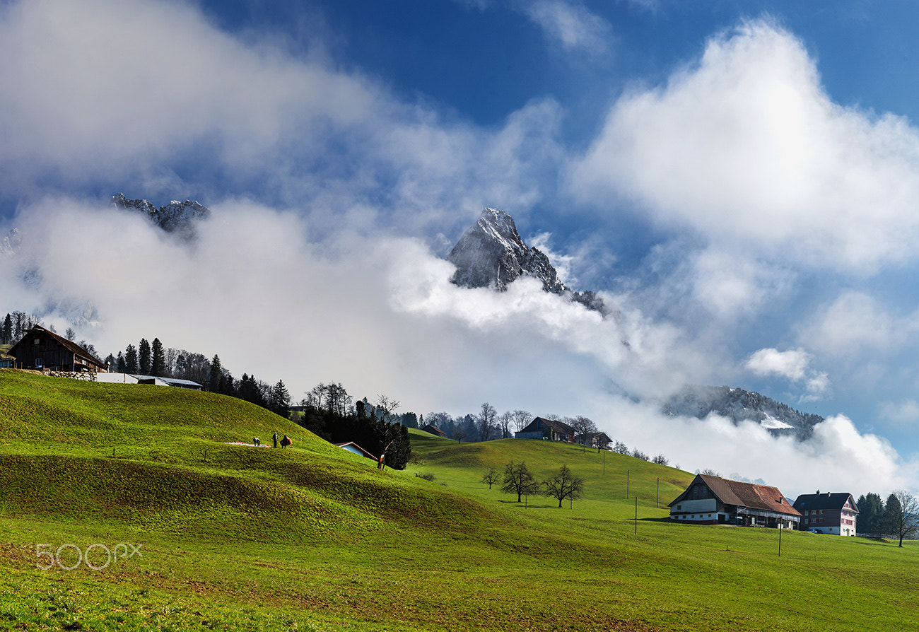 Sony a99 II sample photo. Beautiful alpine landscape. switzerland. wide-angle hd-quality p photography