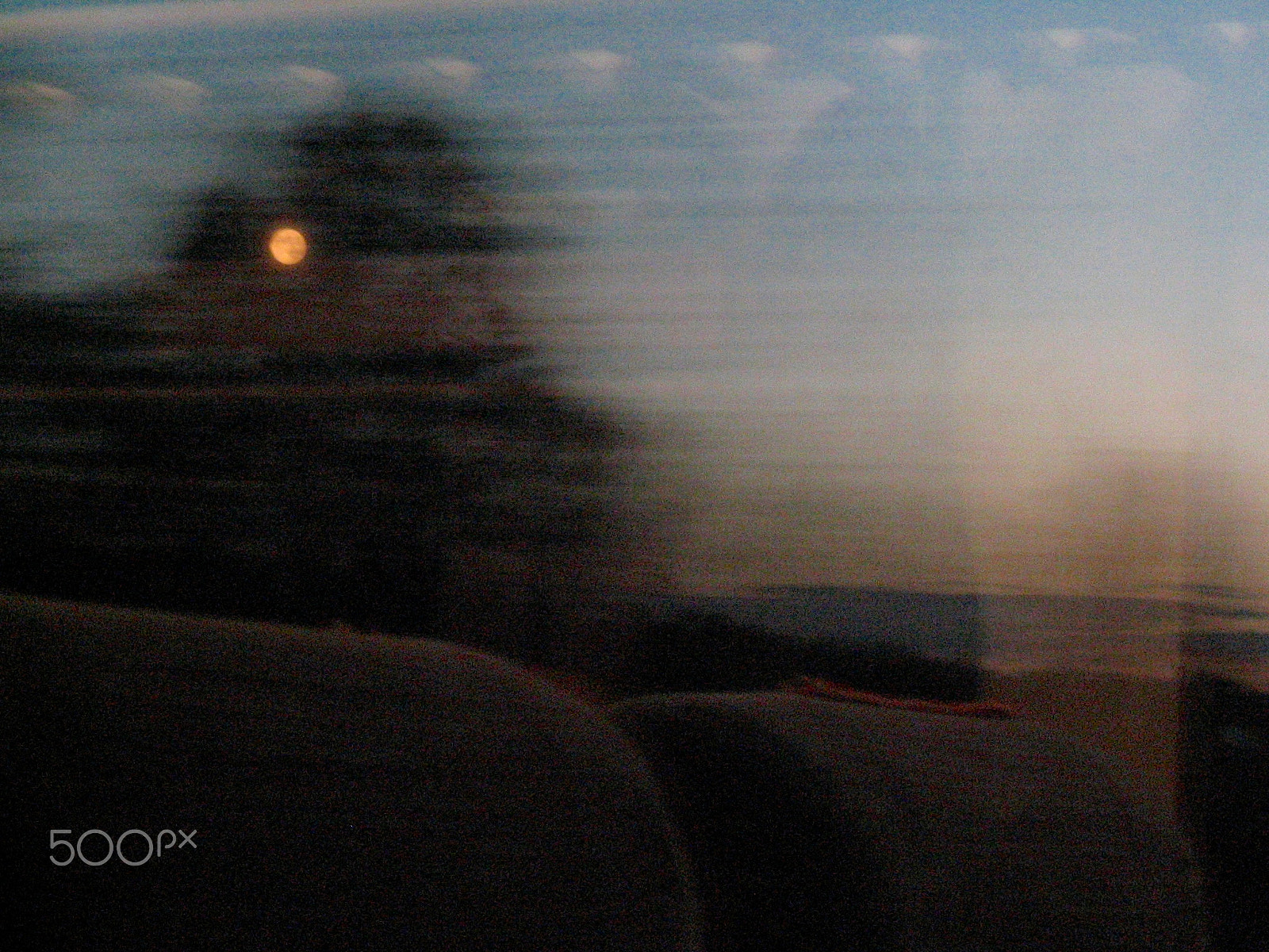 Canon POWERSHOT A75 sample photo. Train journey - moon through the window photography