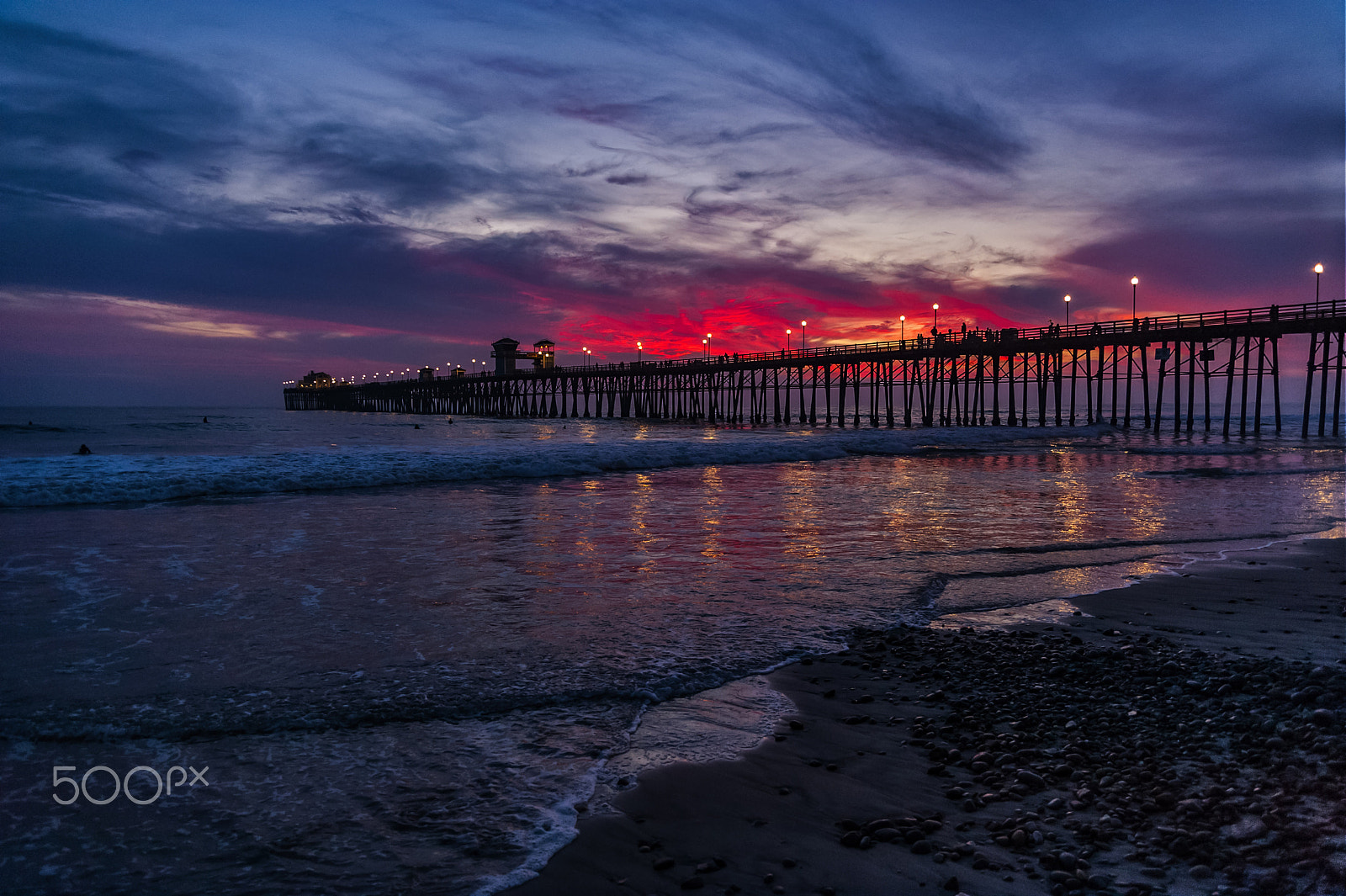 Nikon D700 sample photo. Fiery afterglow in oceanside - march 14, 2017 photography
