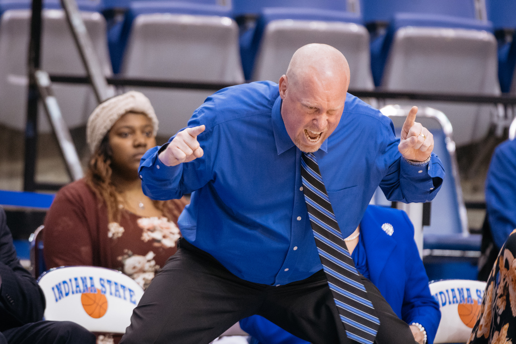 Nikon D500 sample photo. Indiana state women's basketball coach photography