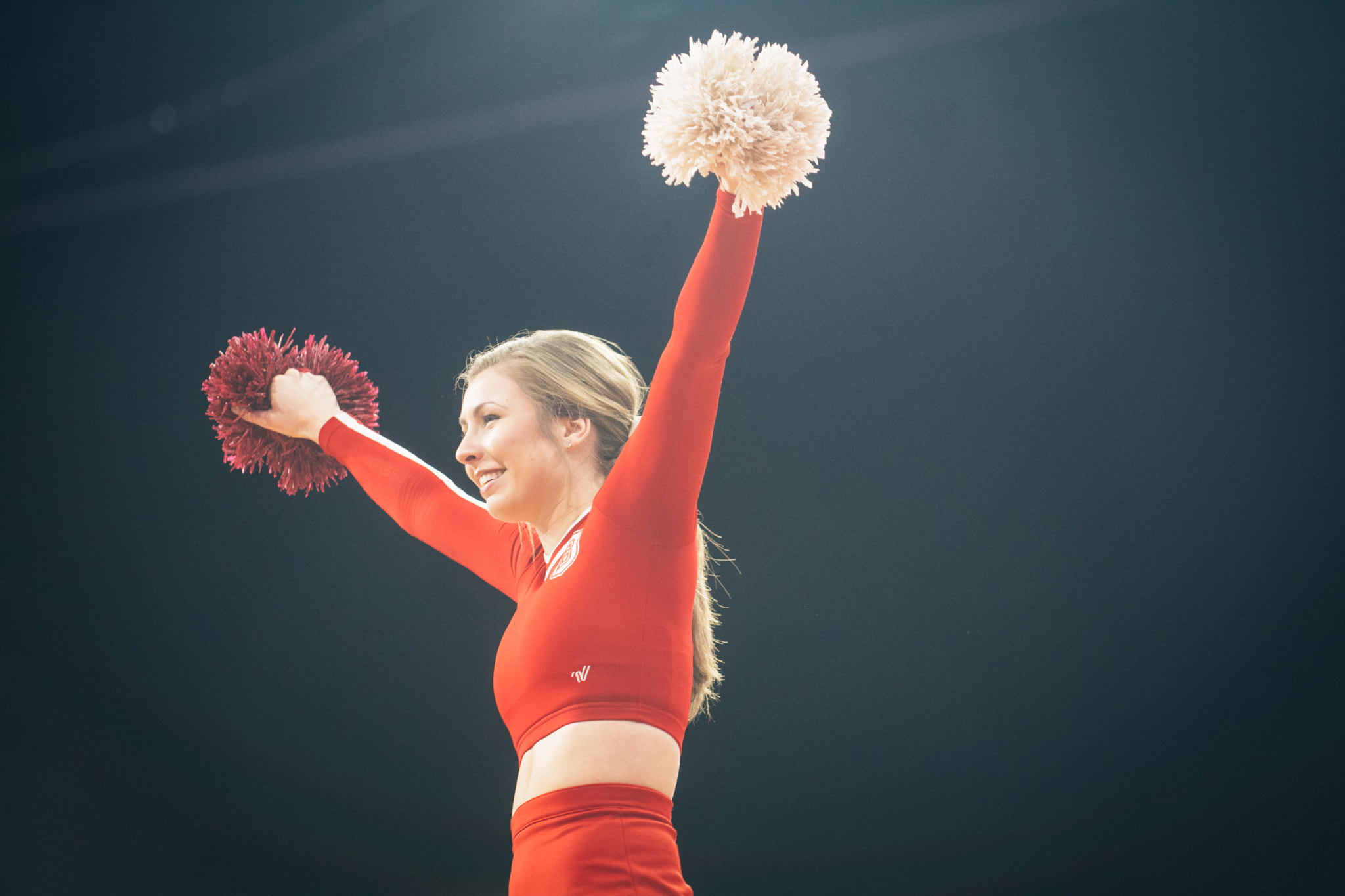 Nikon D500 sample photo. Bradley university cheerleader photography
