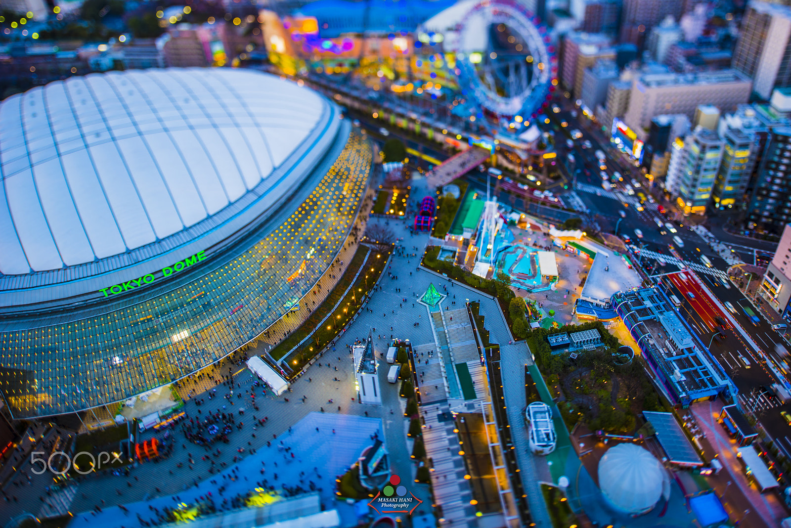 Nikon D810 + Nikon PC-E Nikkor 24mm F3.5D ED Tilt-Shift sample photo. Tokyo dome diorama tilt shift photography