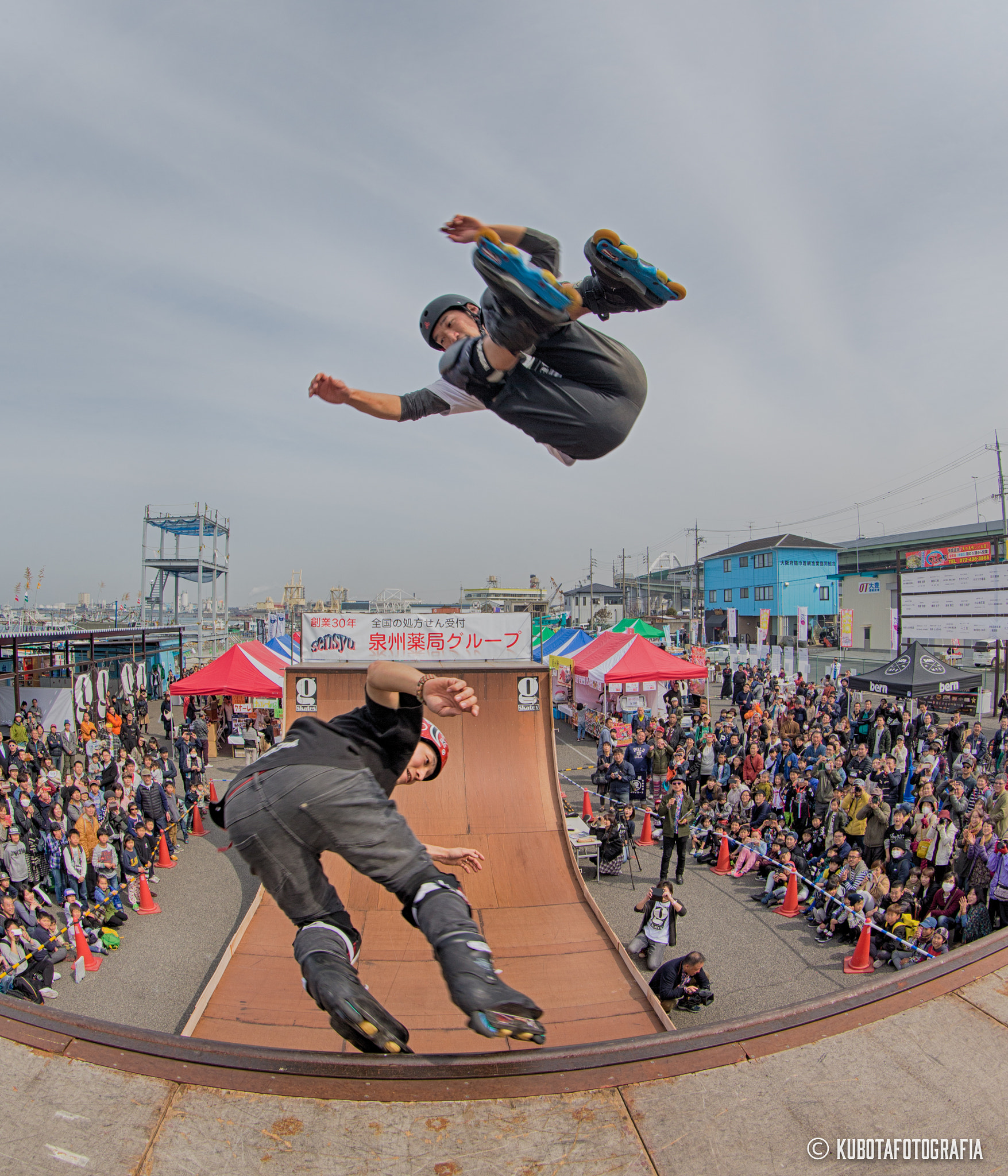 Canon EF 8-15mm F4L Fisheye USM sample photo. Yasutoko brothers. world champion of inlineskate vert. photography