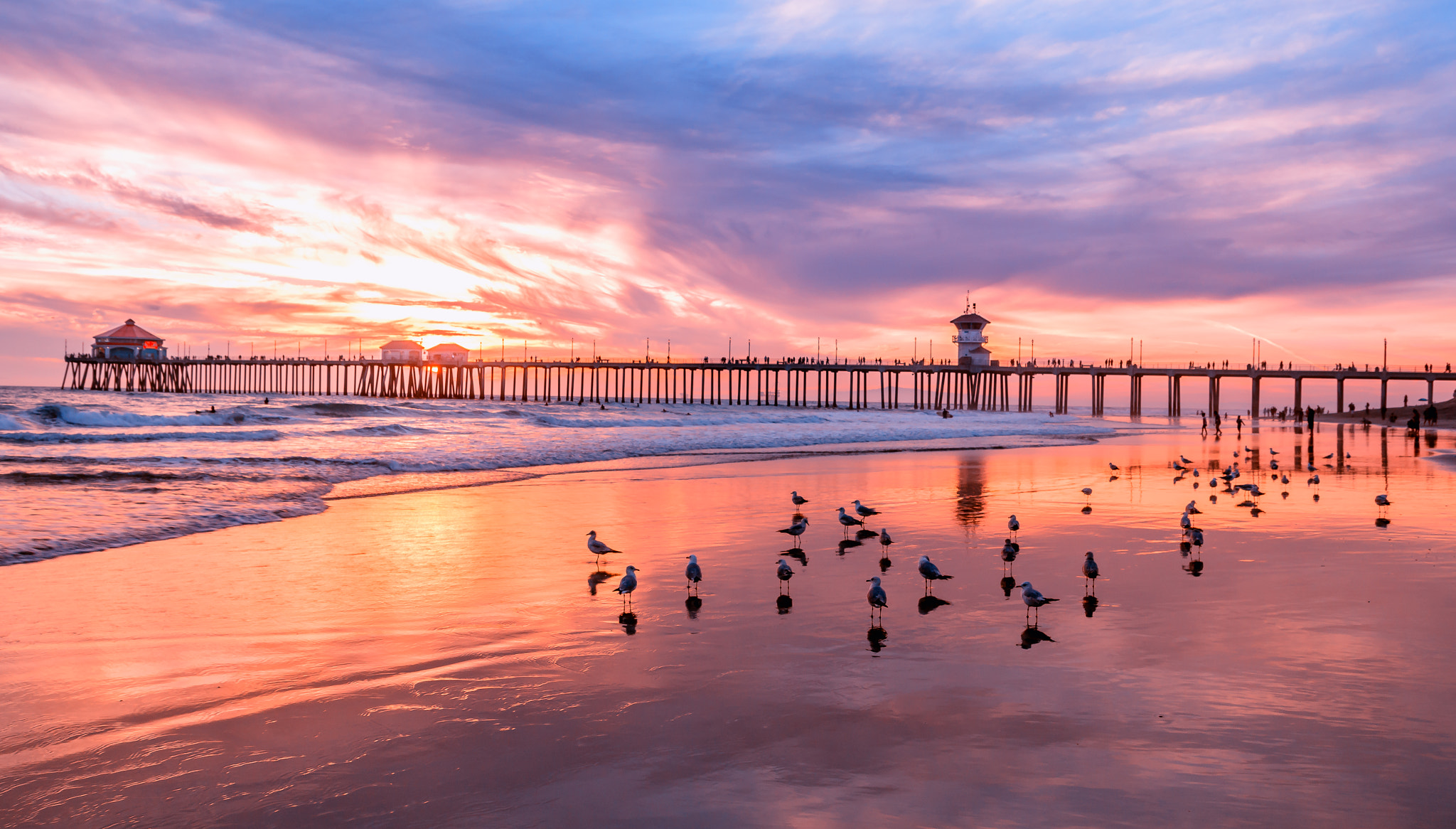 Canon EOS 70D + Tamron SP AF 17-50mm F2.8 XR Di II LD Aspherical (IF) sample photo. Huntington beach sunset photography
