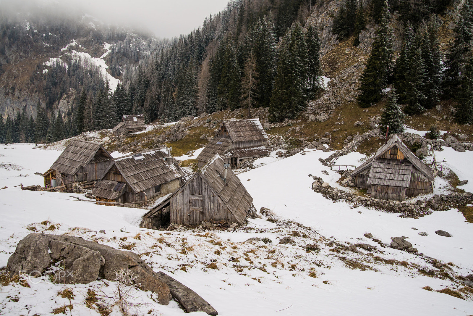 Nikon D600 sample photo. Traditional cottages on alpine meadow photography