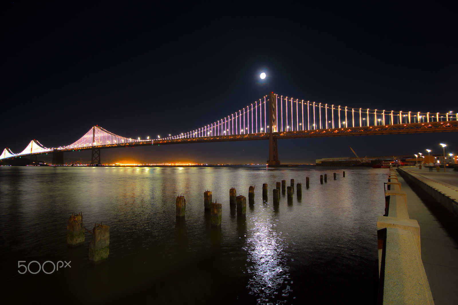 Sigma 10-20mm F4-5.6 EX DC HSM sample photo. Bay bridge at night photography