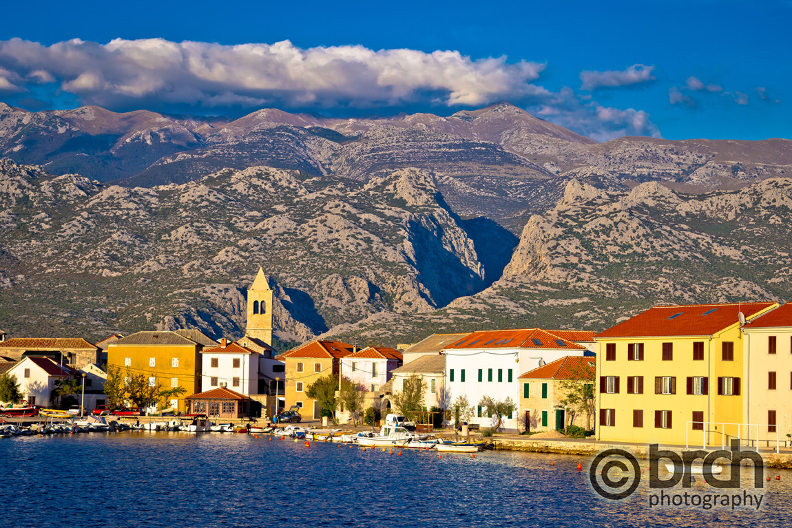 Canon EF 70-300mm F4-5.6L IS USM sample photo. View of town of vinjerac with velebit photography