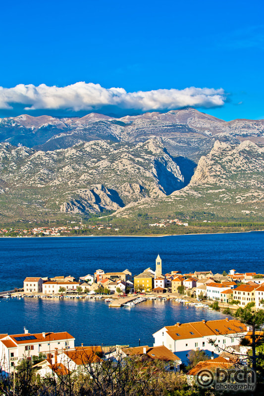 Canon EF 70-300mm F4-5.6L IS USM sample photo. View of town of vinjerac with velebit photography