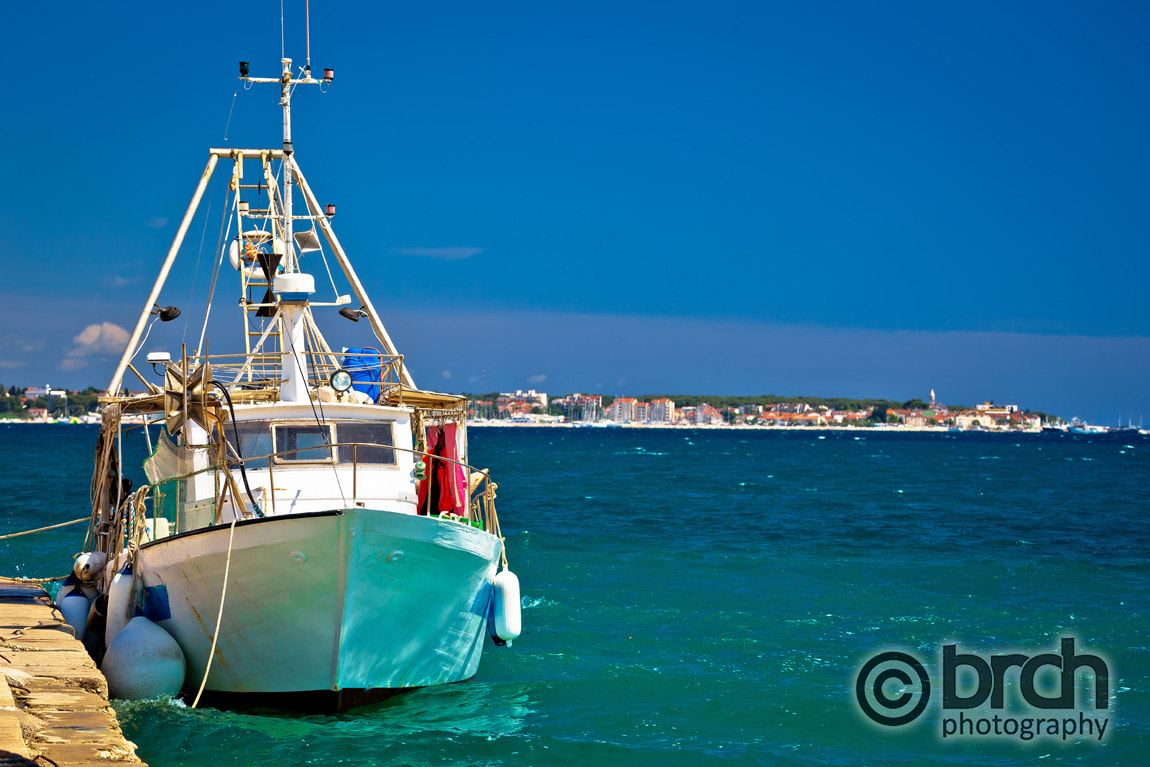 Canon EF 70-300mm F4-5.6L IS USM sample photo. Fishing boat and biograd na moru view photography
