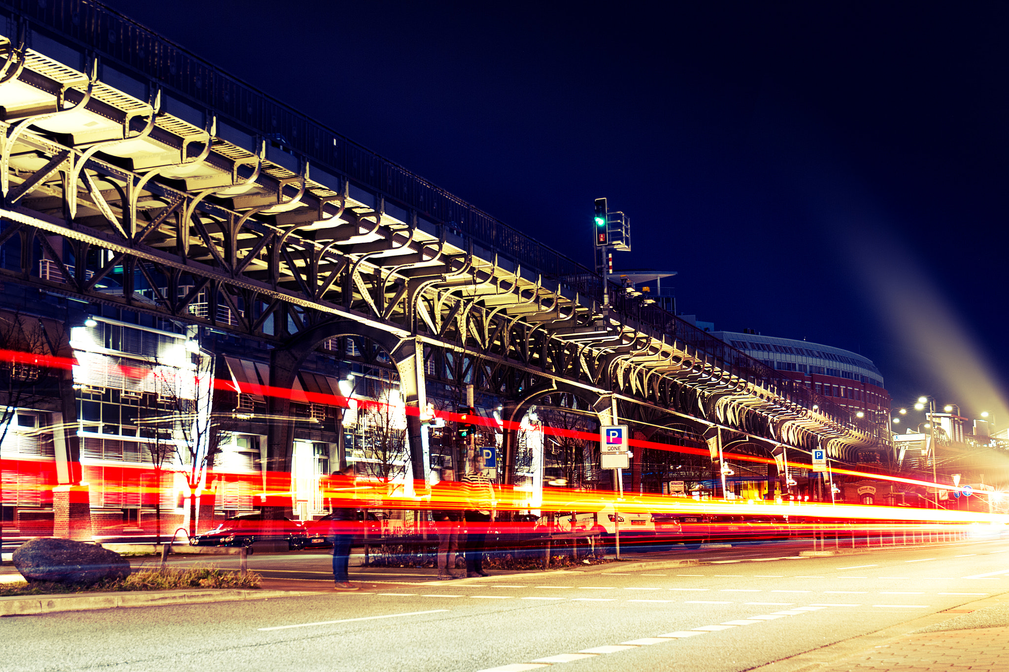 Canon EF 24-70mm F4L IS USM sample photo. Beautiful night city lights. abstract. urban concept. hamburg, g photography