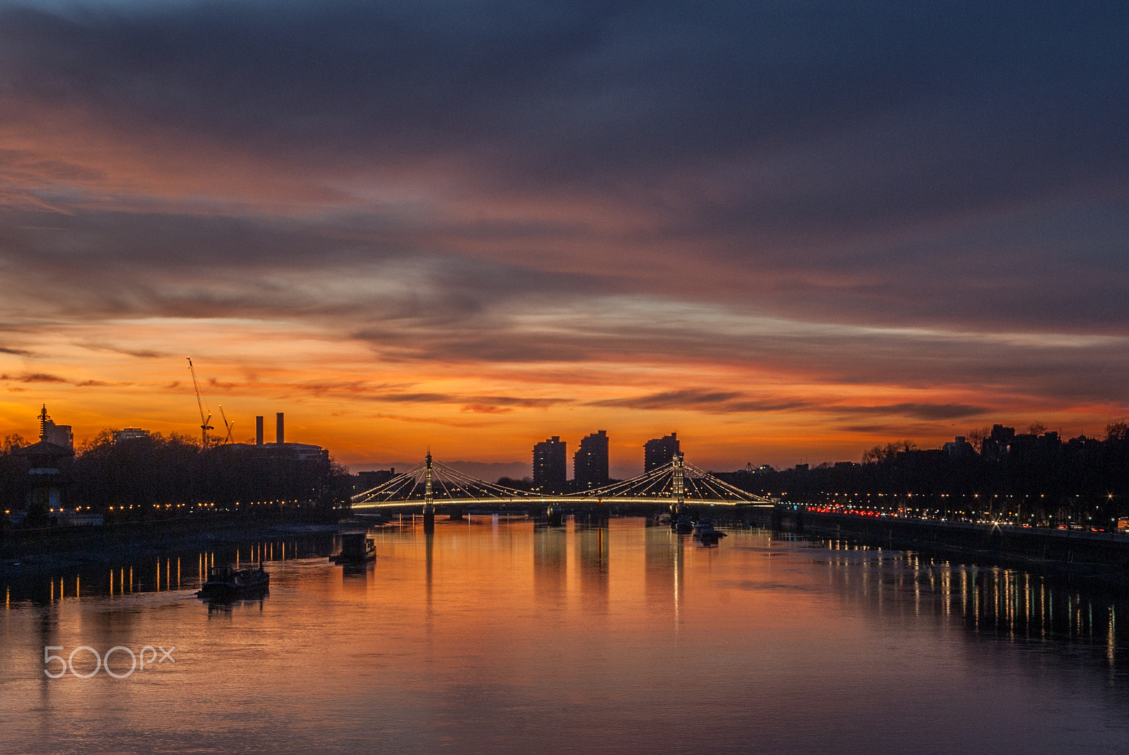 Samsung GX-10 sample photo. Albert bridge dusk 1 photography