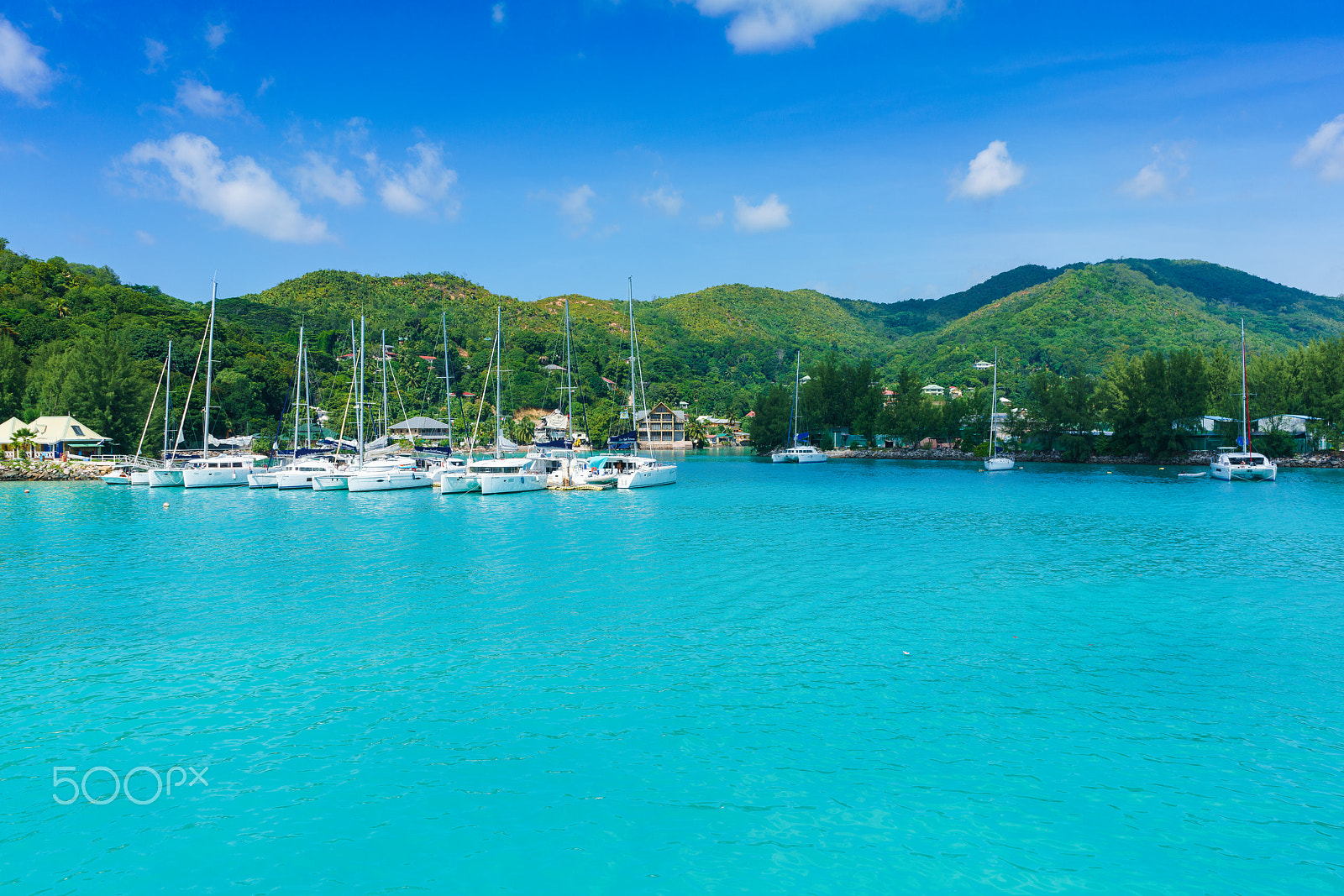 Sony FE 28mm F2 sample photo. Jetty & marina on praslin, seychelles photography