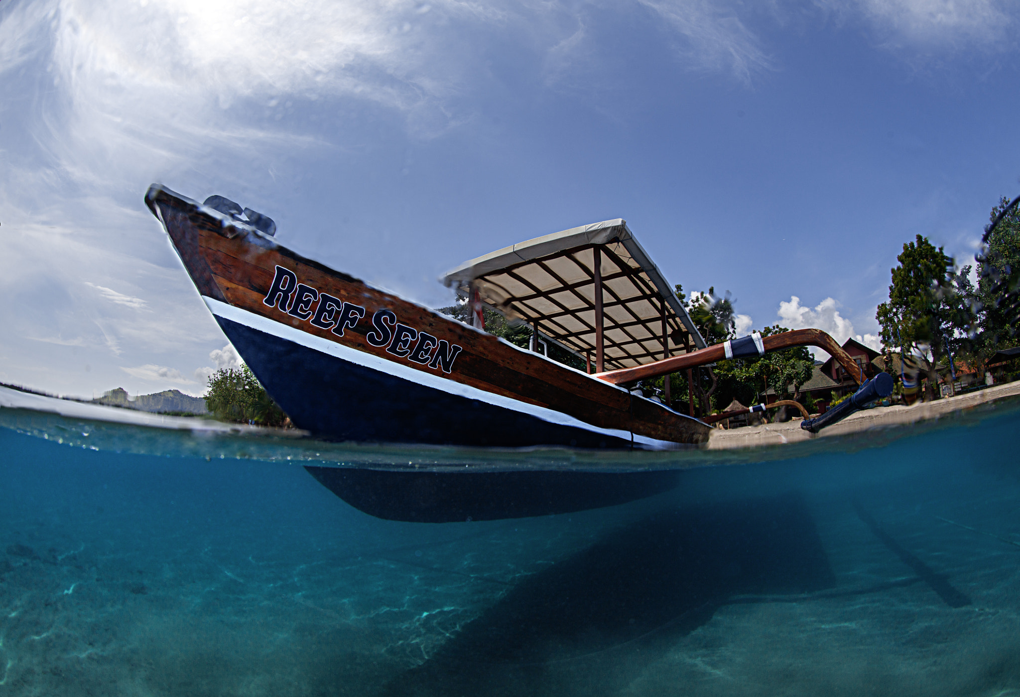 Canon EF 8-15mm F4L Fisheye USM sample photo. Dive boat, pemuteran bali photography
