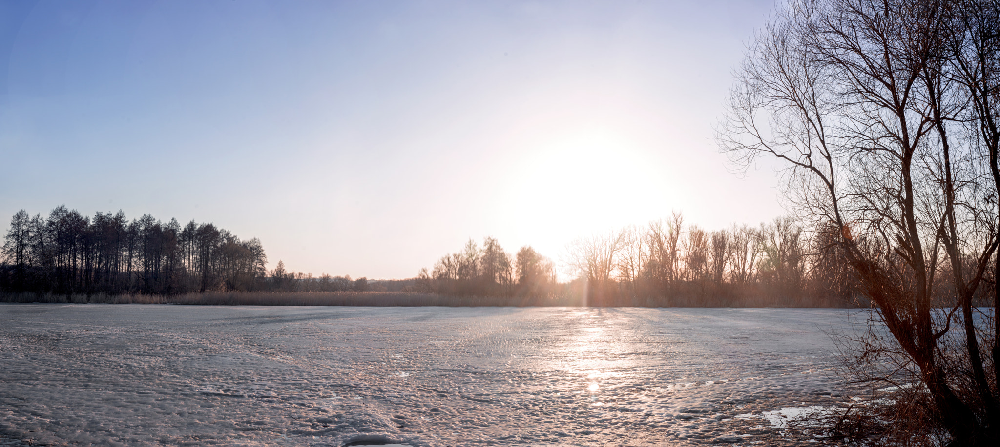 Sony DT 35mm F1.8 SAM sample photo. Sunset on the spring ice photography