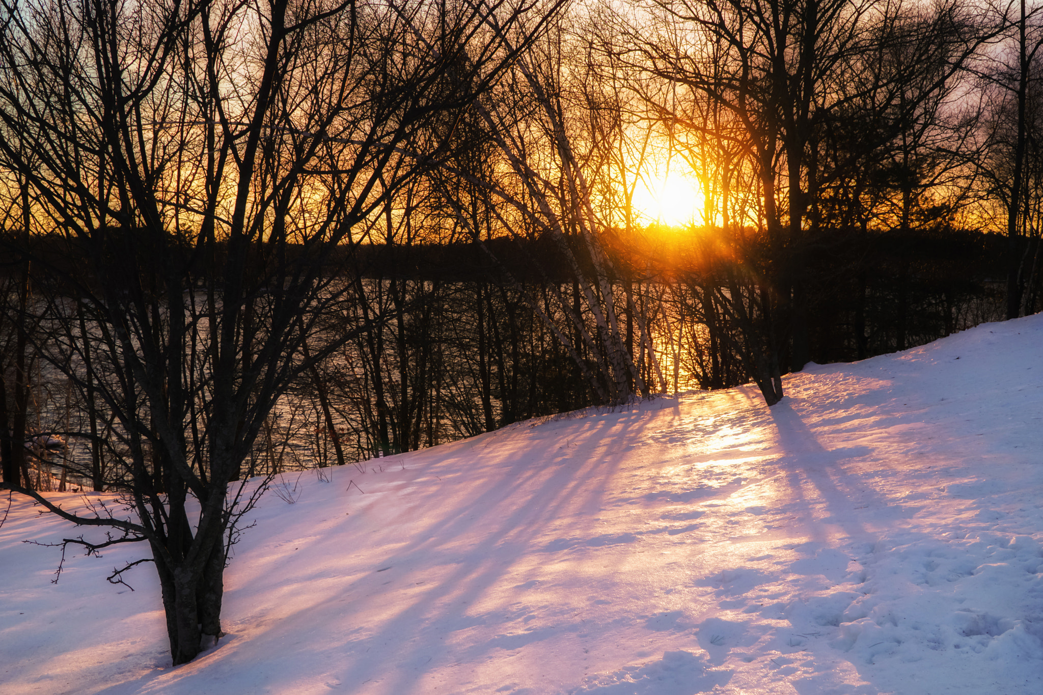 Sony a6500 sample photo. Winter sunset photography