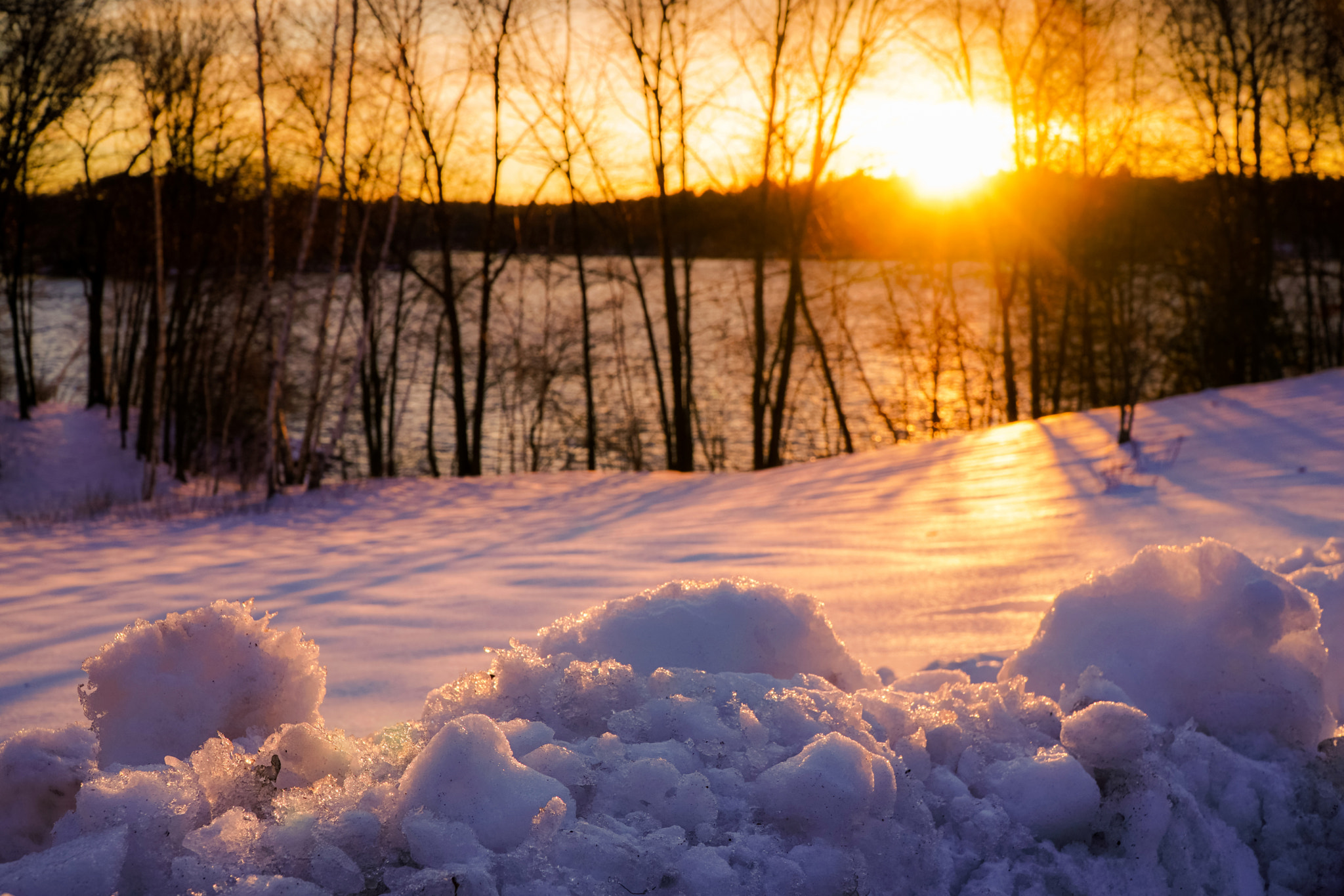 Sony a6500 sample photo. Winter sunset photography