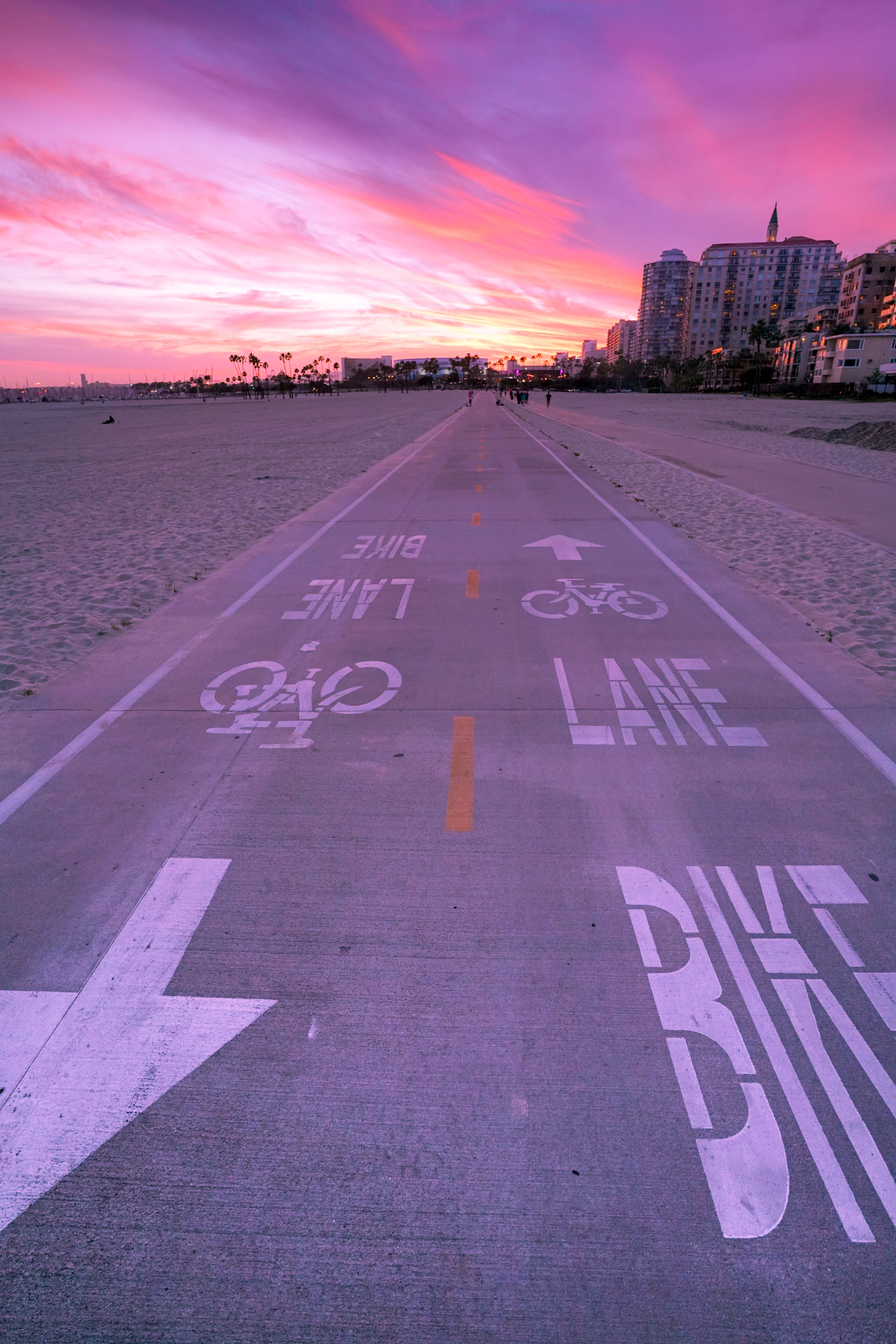 ZEISS Batis 18mm F2.8 sample photo. Bikepath sunset photography