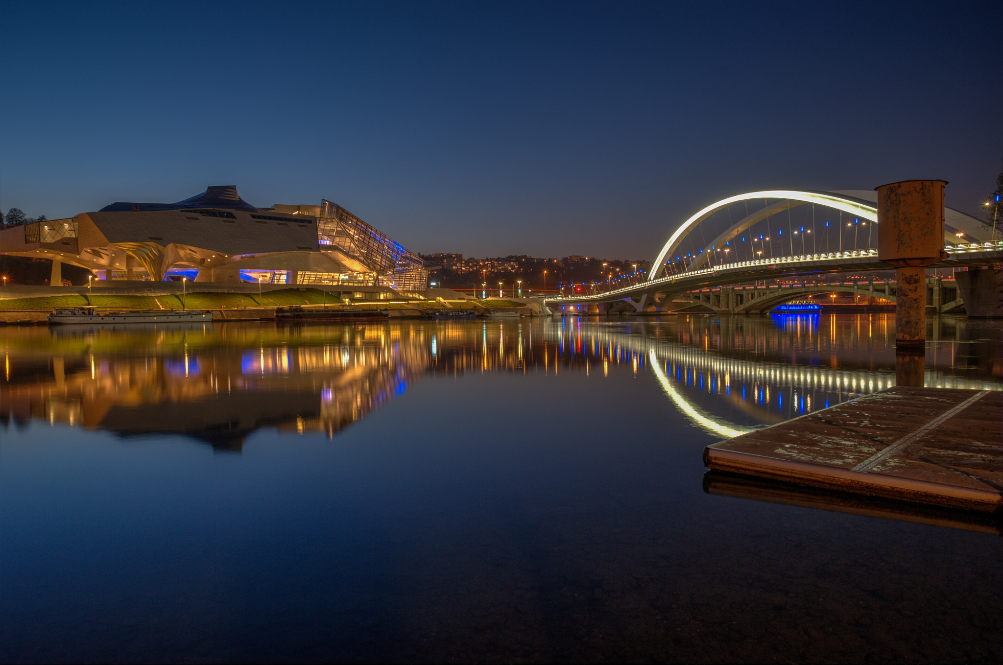 Nikon D700 sample photo. Blue night, lyon - france photography