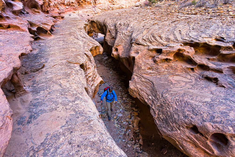 Sony a6300 + Sony E 10-18mm F4 OSS sample photo. Hiking slot canyons photography