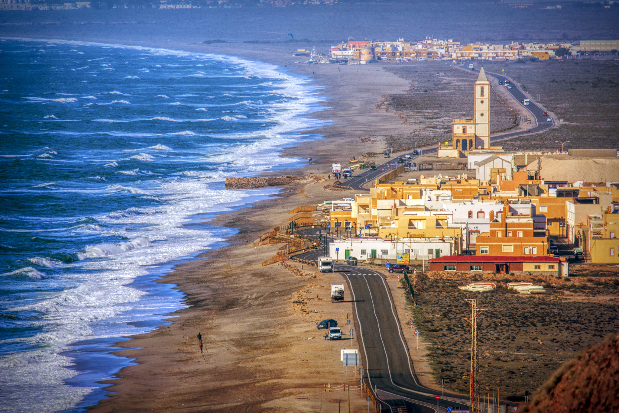 Nikon Nikkor AF-S 300mm F4E PF ED VR sample photo. View of la almadraba de monteleva and san miguel de cabo de gata (background), gata cape,... photography