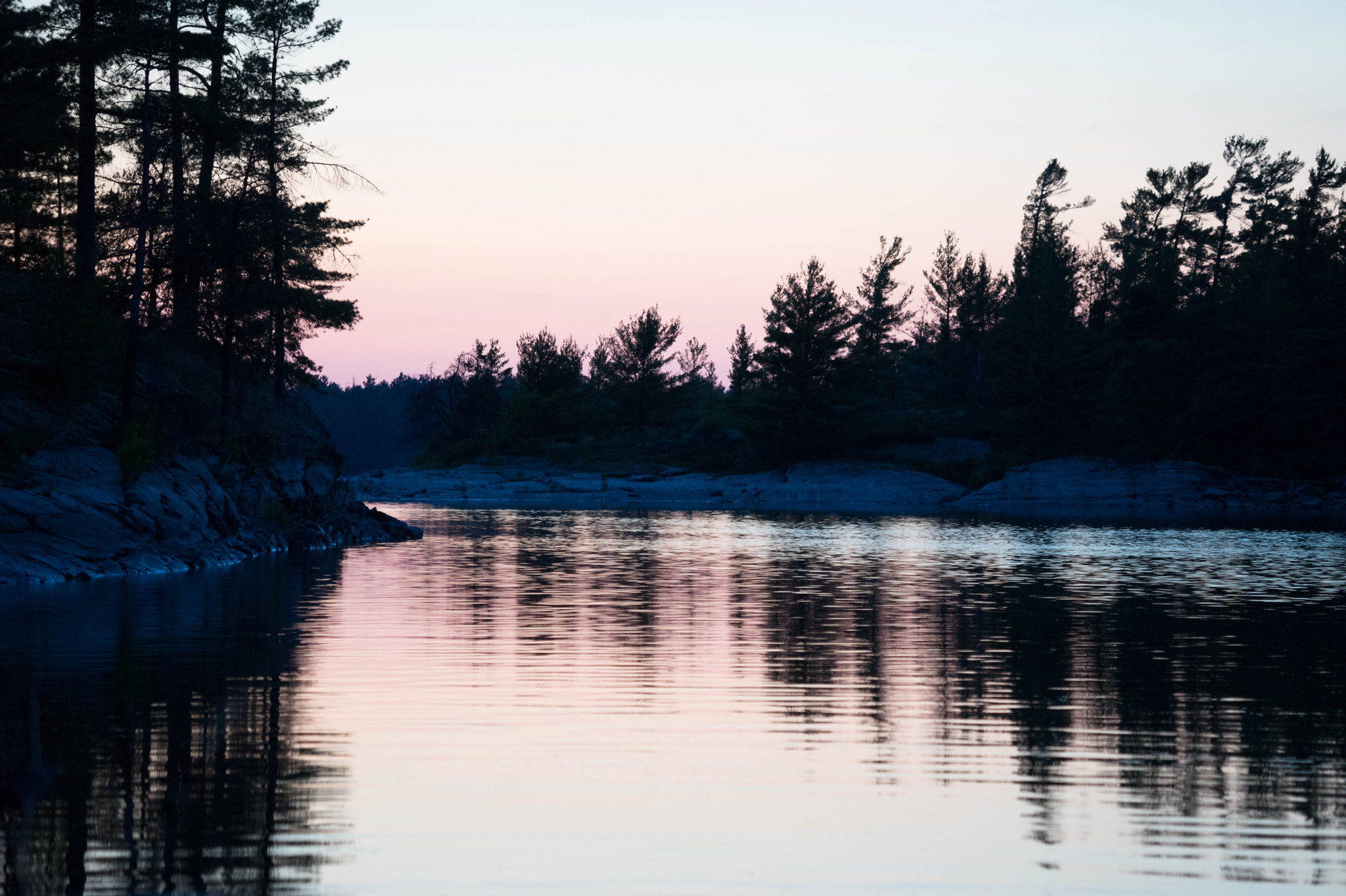Sony a7 II + Sony FE 70-300mm F4.5-5.6 G OSS sample photo. Night time - french river - camping photography