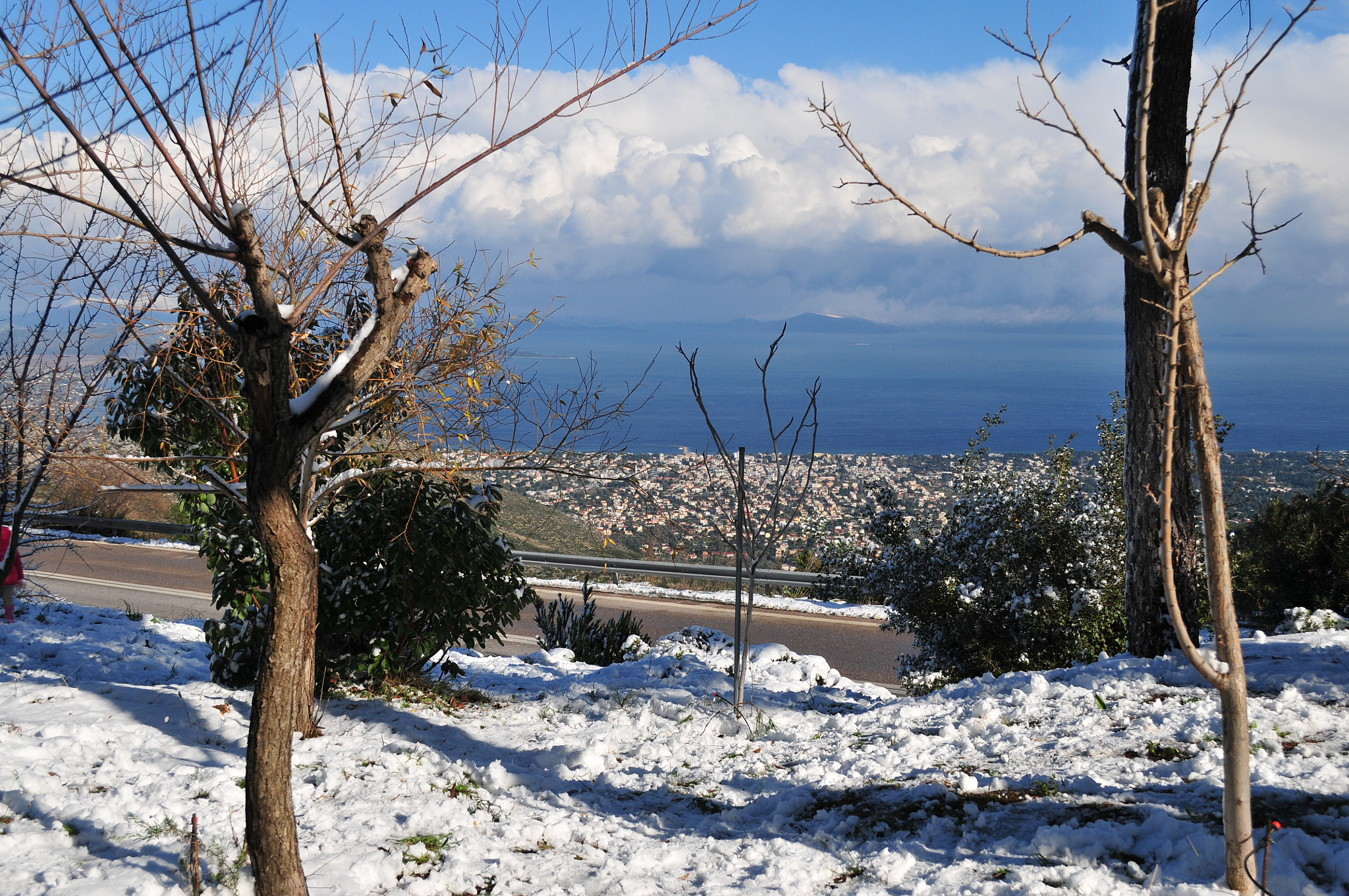 Nikon D300 sample photo. Snow in east attica photography