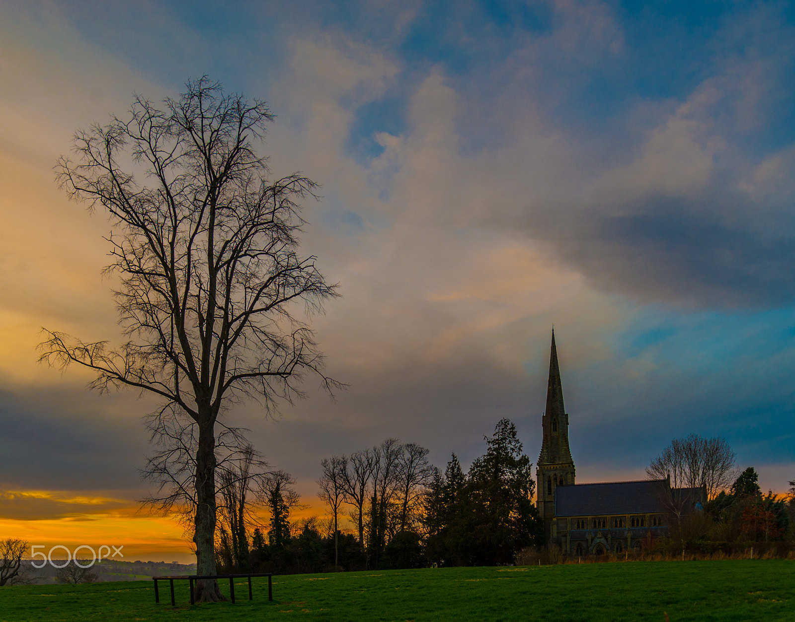 Nikon D700 sample photo. Church sunset photography