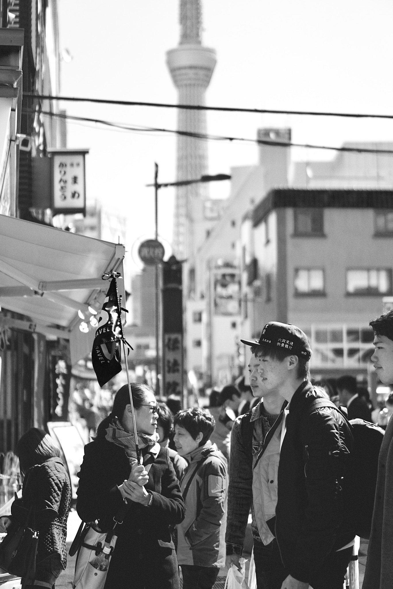 Sony E 50mm F1.8 OSS sample photo. Tourists and sky tree photography