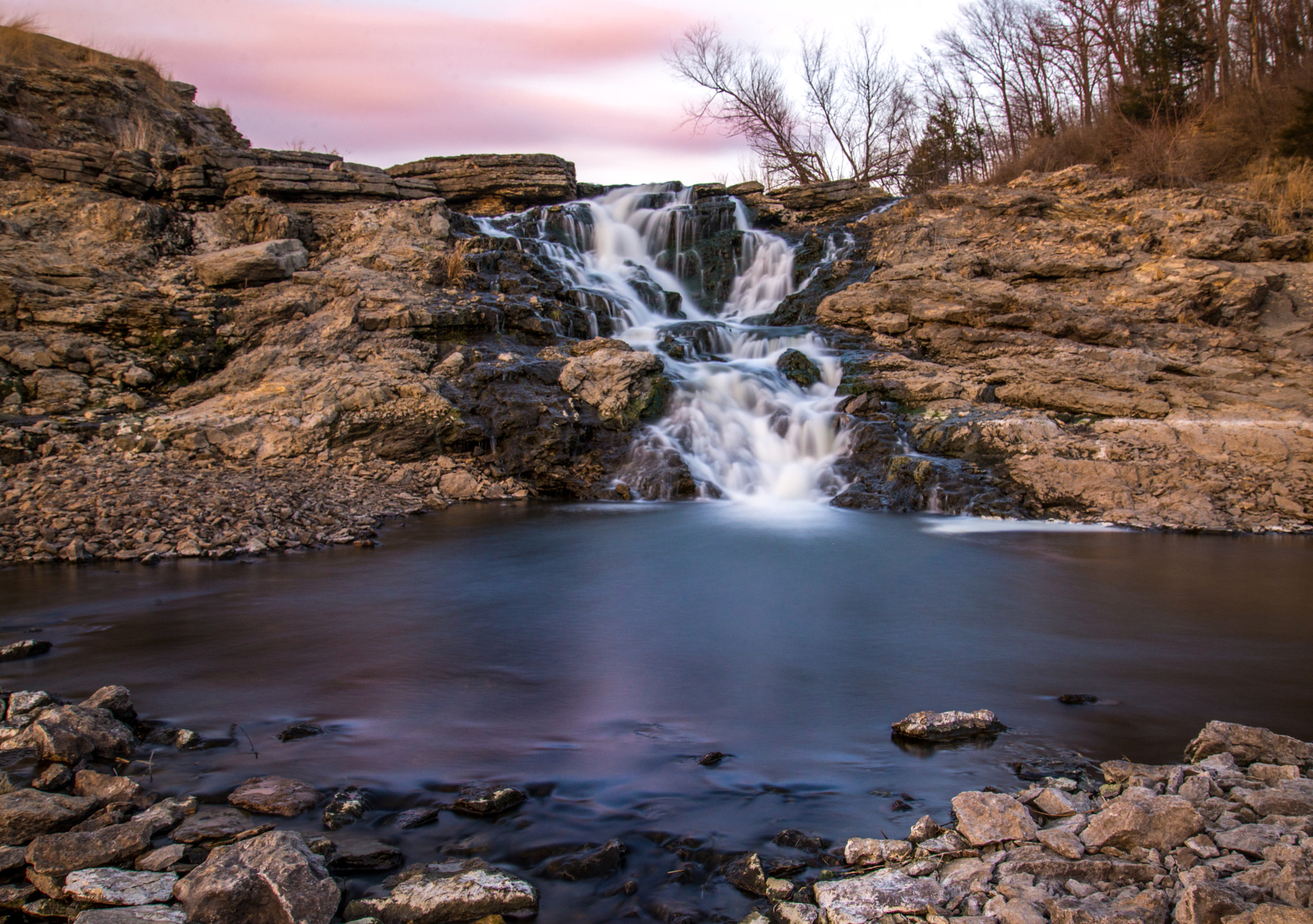 Nikon D600 sample photo. Winter waterfall photography