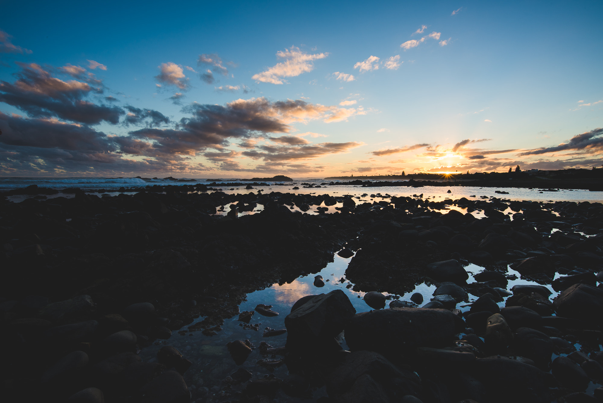 Nikon D810 + Nikon AF-S Nikkor 18-35mm F3.5-4.5G ED sample photo. Sunset - black rock - south africa photography