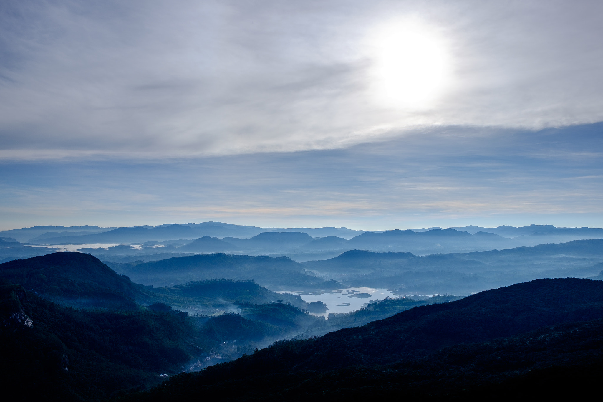 Fujifilm X-E2 + Fujifilm XF 18-55mm F2.8-4 R LM OIS sample photo. Hazy morning, adam's peak, sri lanka photography