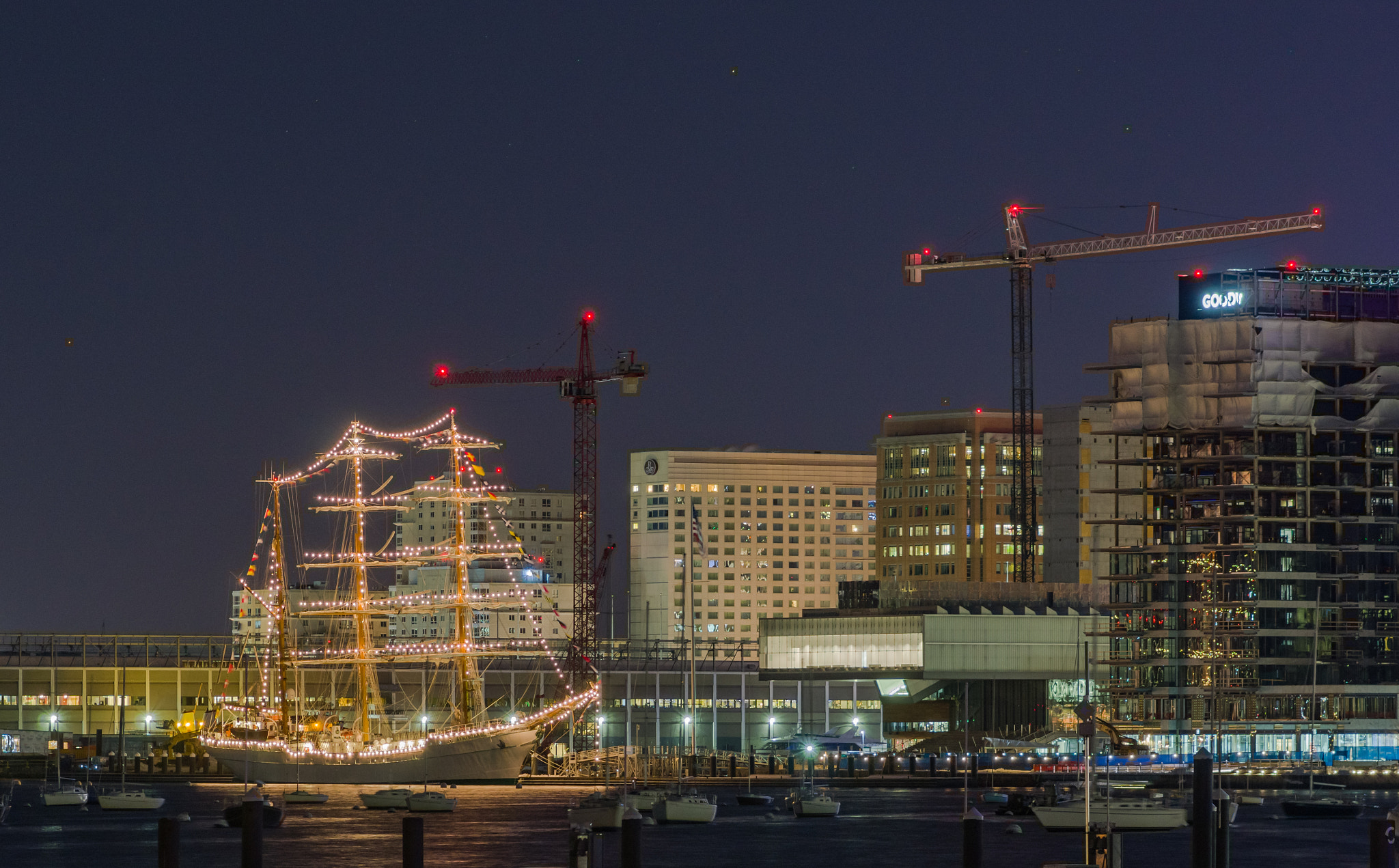 Pentax smc D-FA 100mm F2.8 Macro WR sample photo. Ship at night photography
