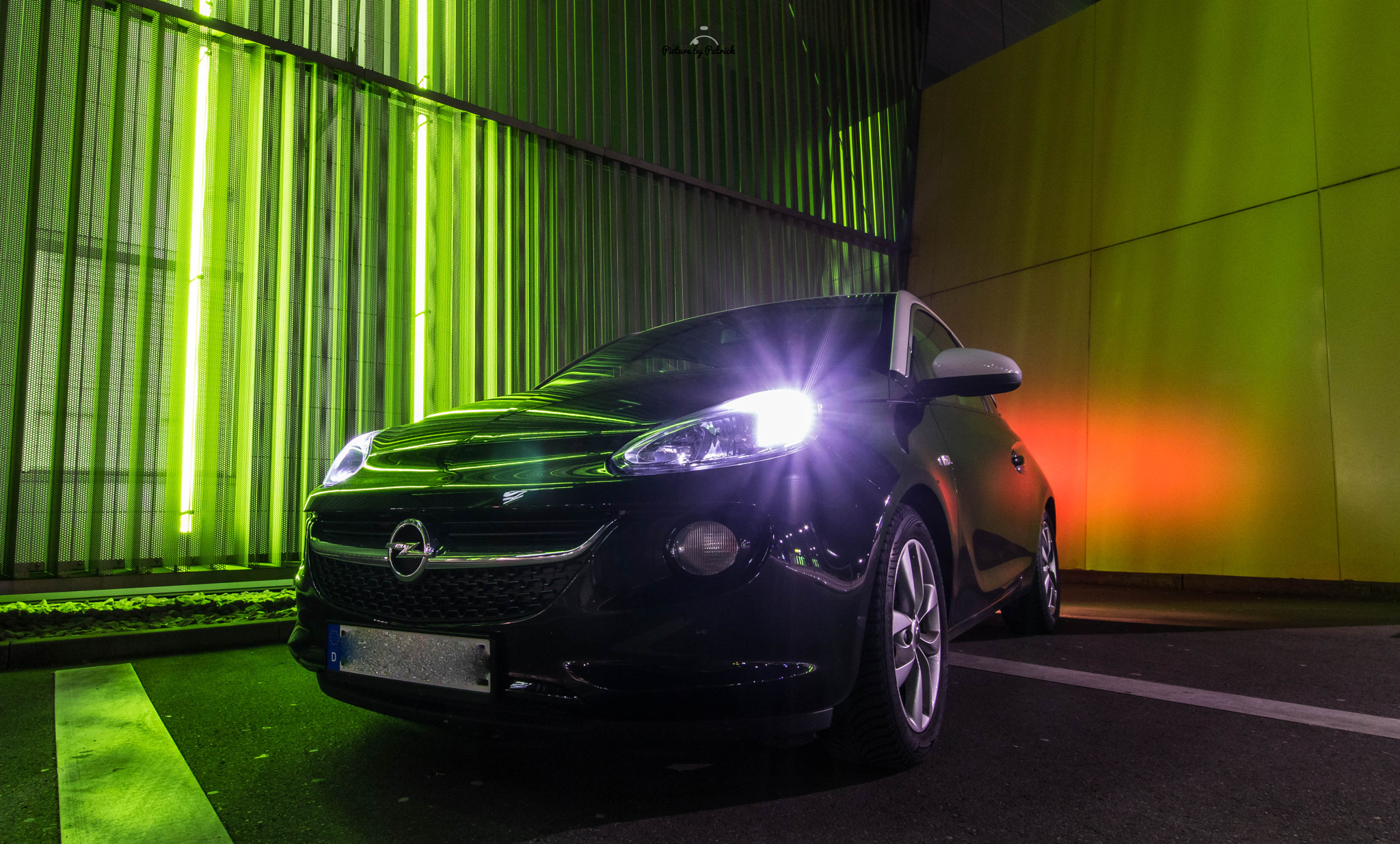 Sigma 10-20mm F3.5 EX DC HSM sample photo. Opel adam by night photography