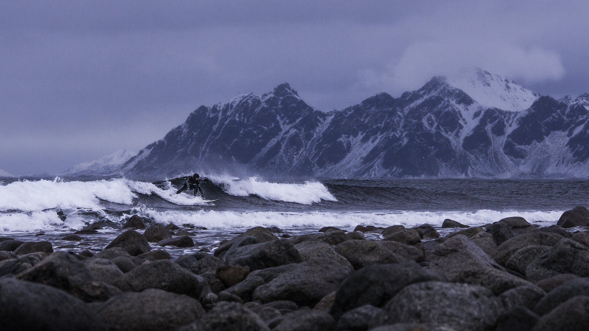 Canon EOS 5D Mark II sample photo. Arctic surfer photography