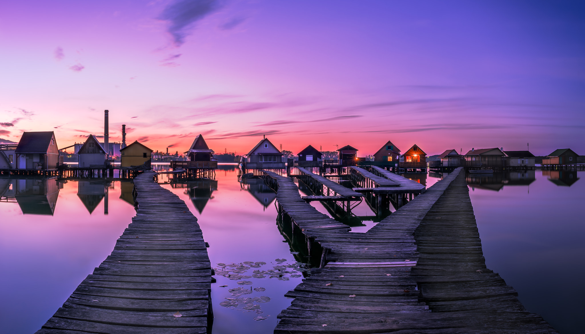 Sigma 24-70mm F2.8 EX DG Macro sample photo. After sunset at the "lake village" photography