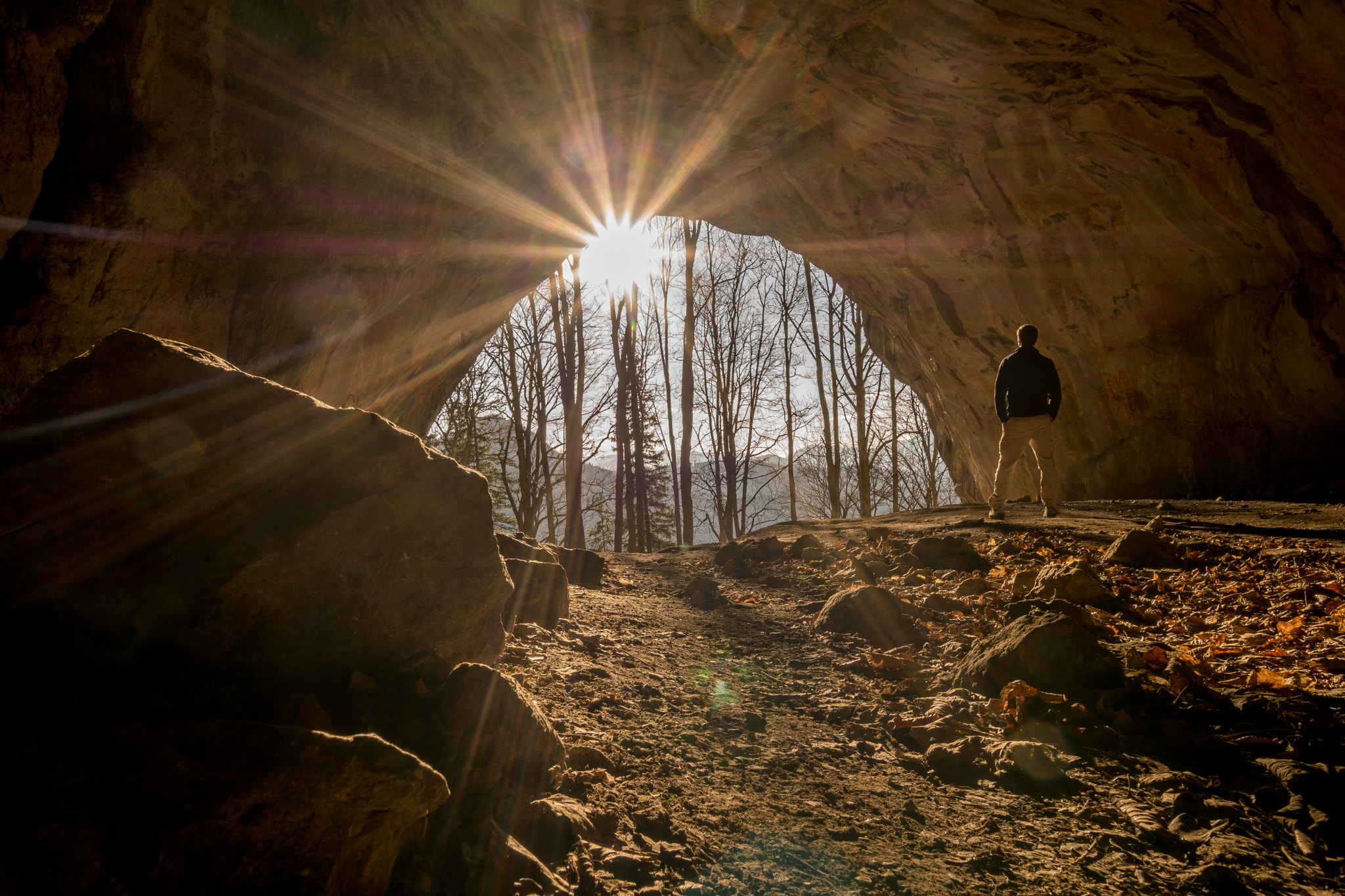 Sony ILCA-77M2 sample photo. Beautiful rays of light at dragon cave in styria.  ... photography