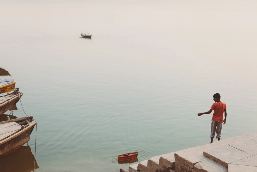 Canon EF 50mm F1.2L USM sample photo. Boats. varanasi india photography
