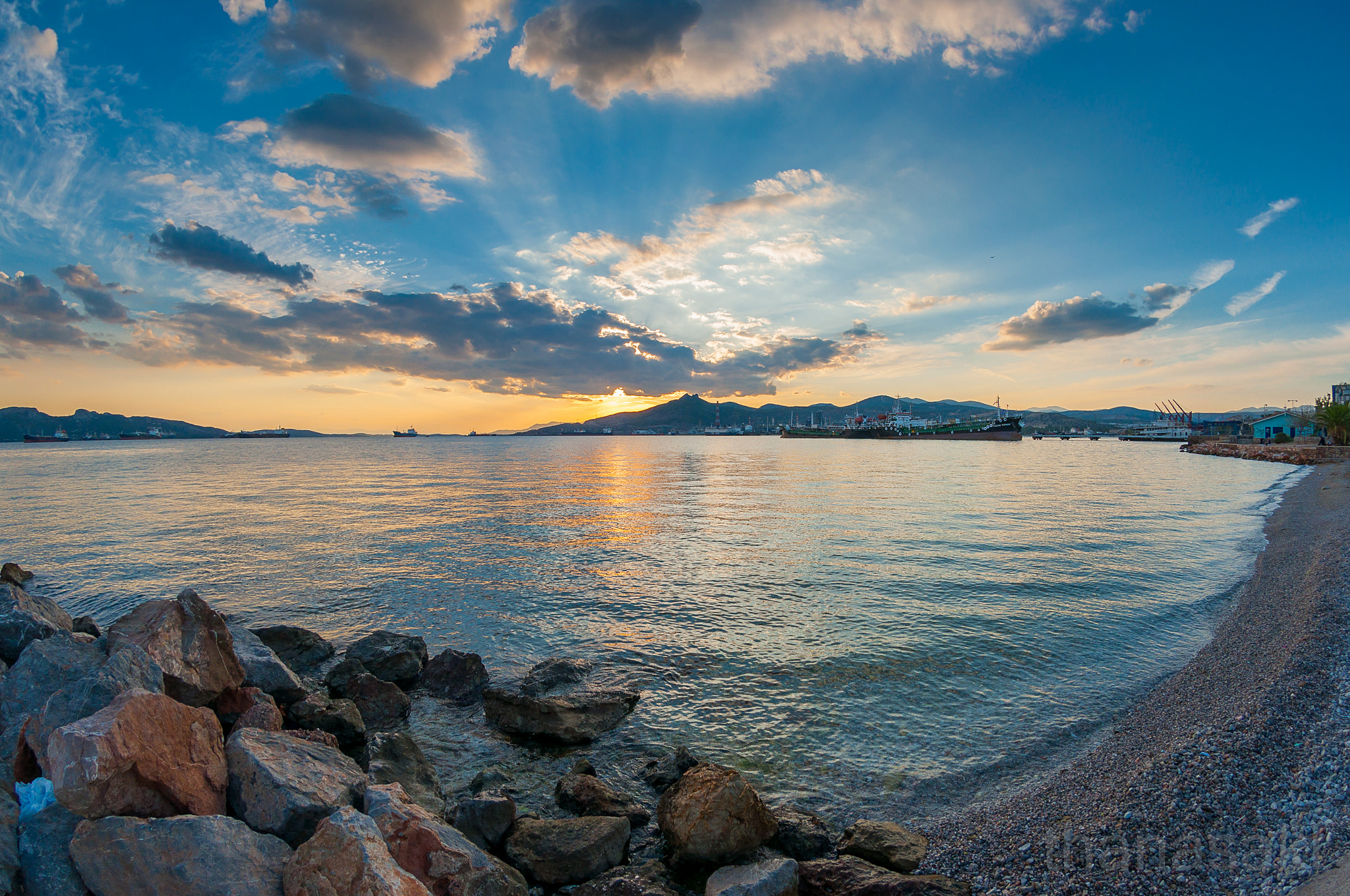 Nikon D90 + Nikon AF DX Fisheye-Nikkor 10.5mm F2.8G ED sample photo. Eleusis sunset iii photography