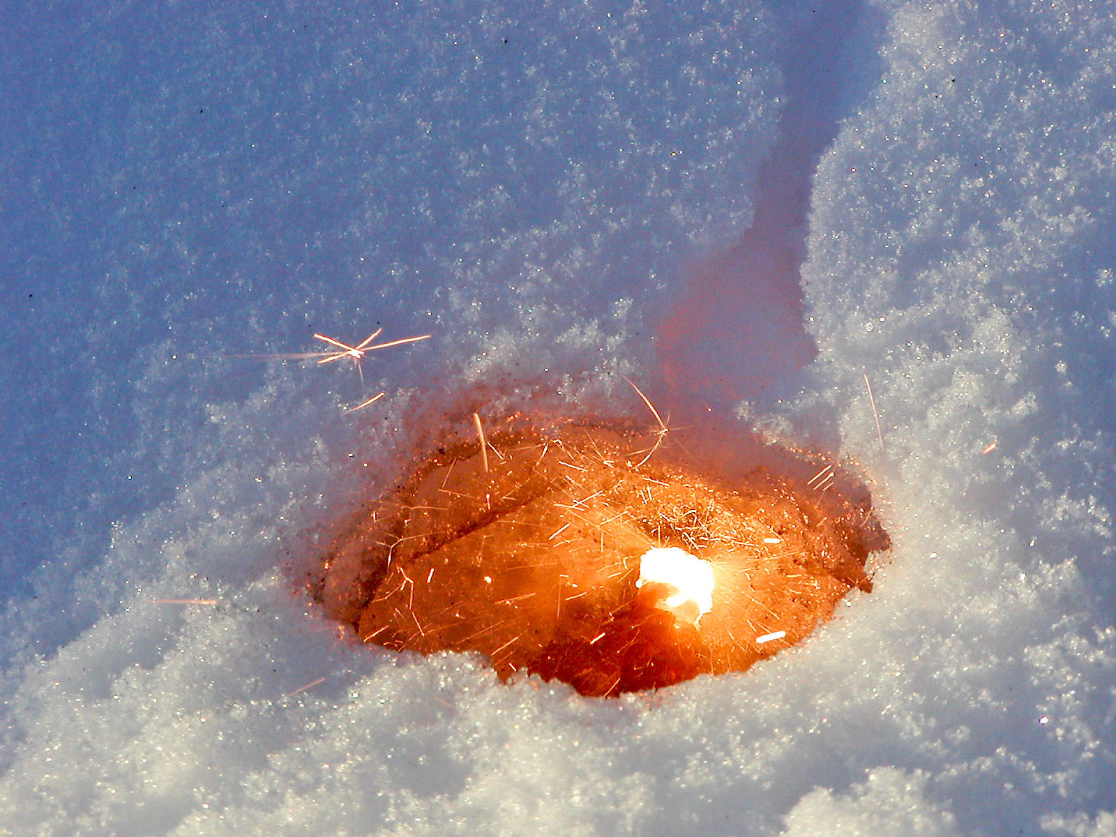 Olympus C700UZ sample photo. Sparkler in the snow photography