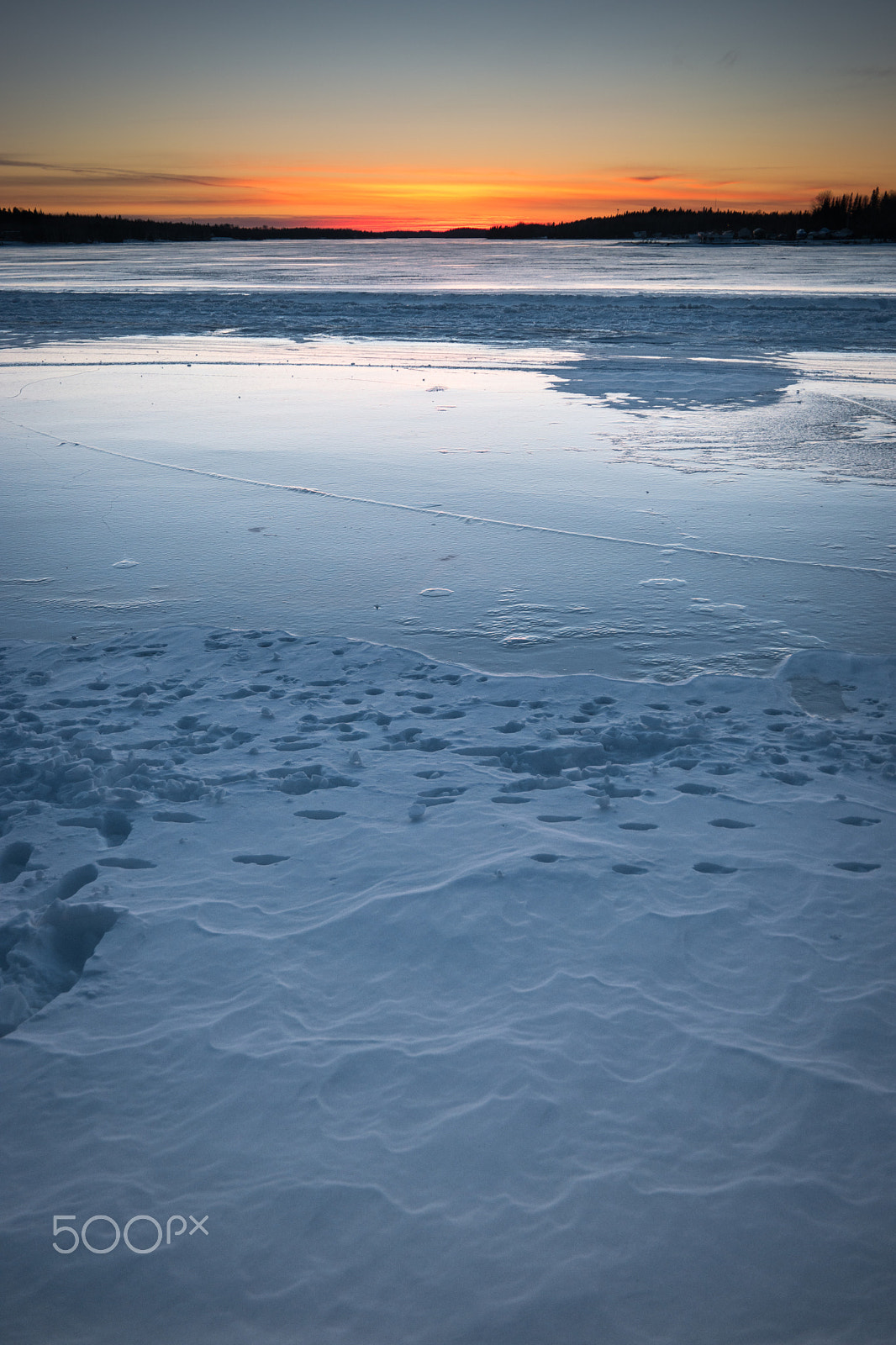 Samsung NX 16-50mm F2.0-2.8 S ED OIS sample photo. Ice road sunset. photography