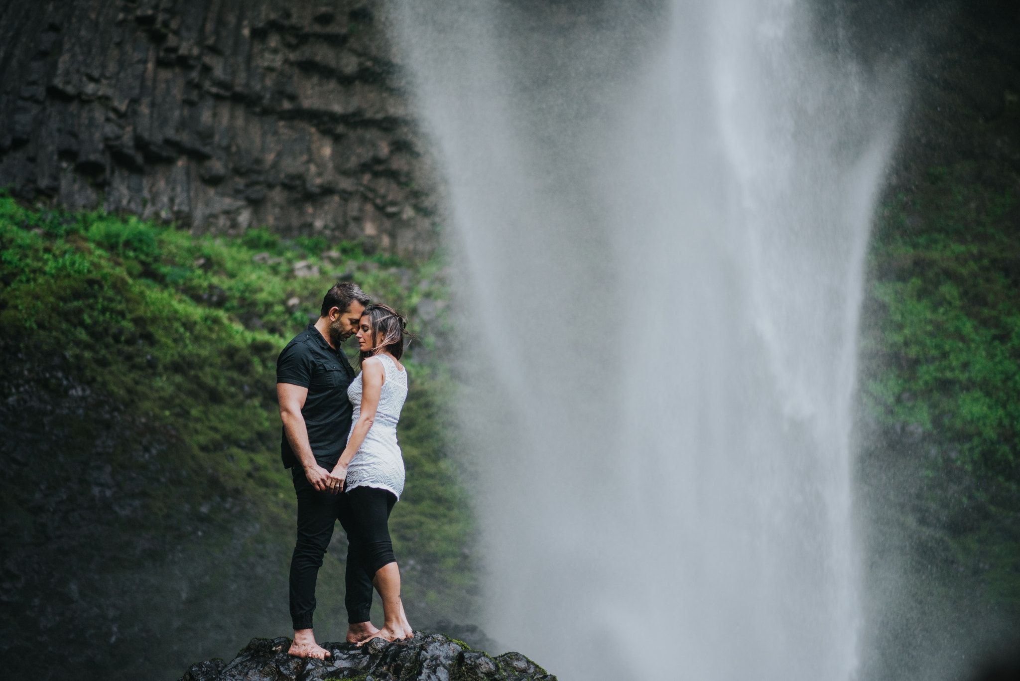 Nikon D810 + Nikon AF-S Nikkor 85mm F1.8G sample photo. Waterfall engagement photography