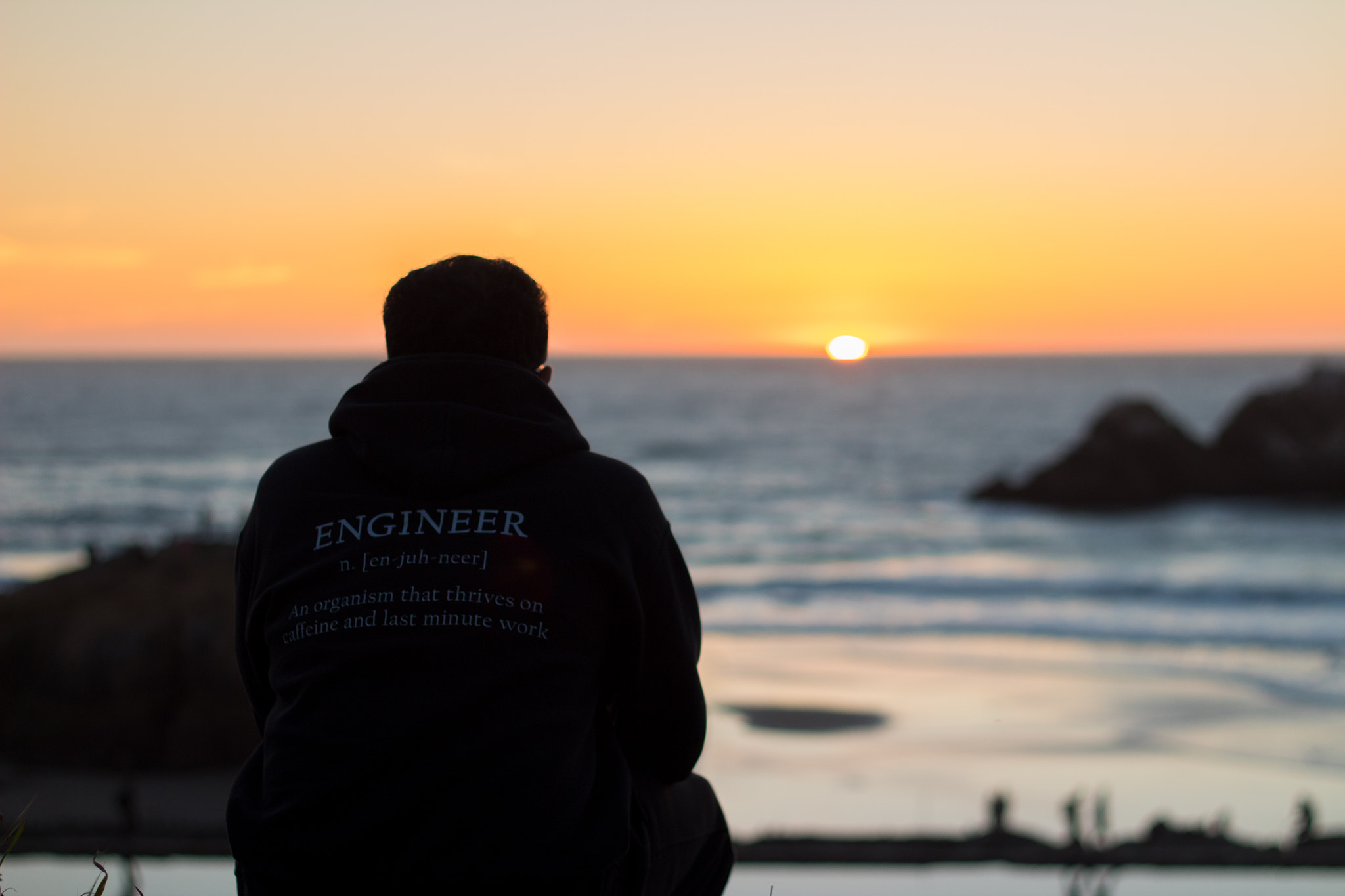 Canon EF 50mm F1.8 II sample photo. Engineer at a sunset photography