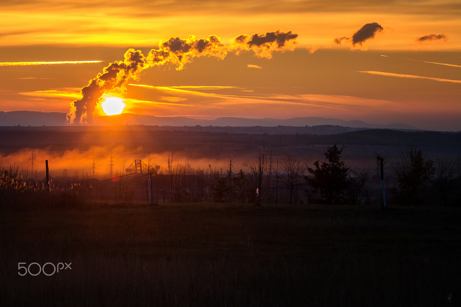 Nikon D7100 + AF Nikkor 70-210mm f/4-5.6 sample photo. Coal quarry and sunset photography