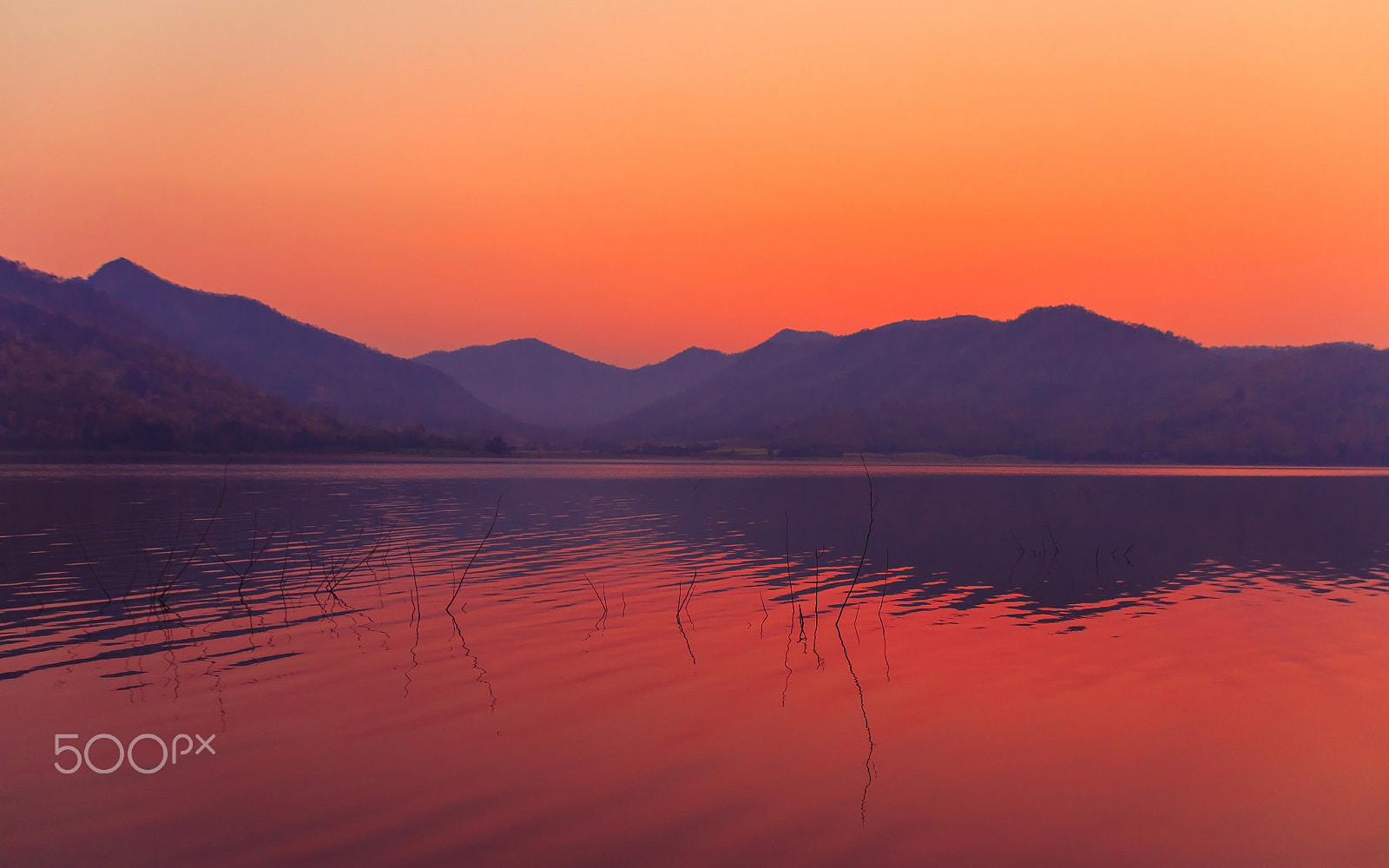 Sigma 18-250mm F3.5-6.3 DC OS HSM sample photo. Sunrise sky over the lake in the morning. thailand. photography