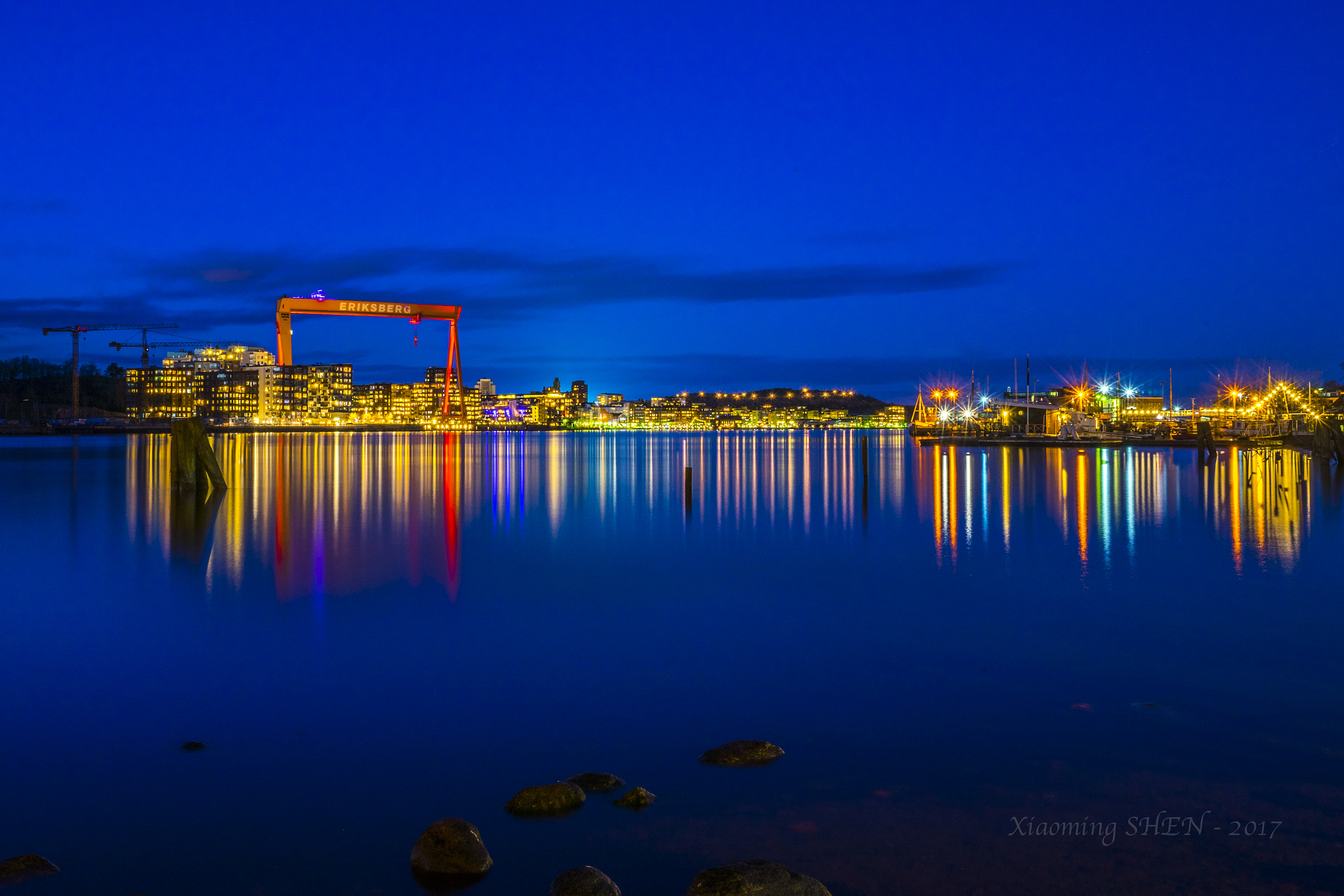 Sony a7 sample photo. Eriksberg in night photography